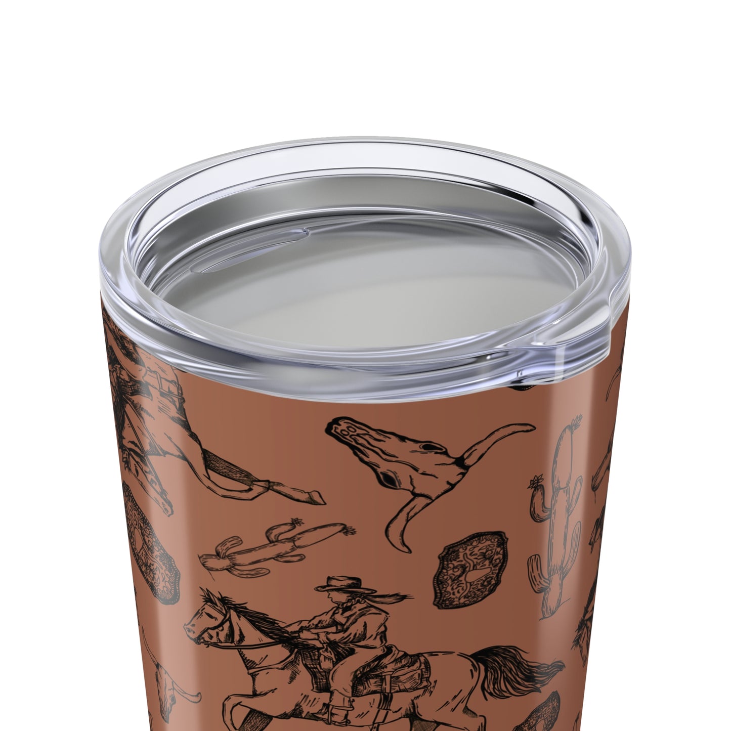 Western Cowboy Tumbler 20oz - Rustic Horse Design, Adventure Lover's Travel Mug