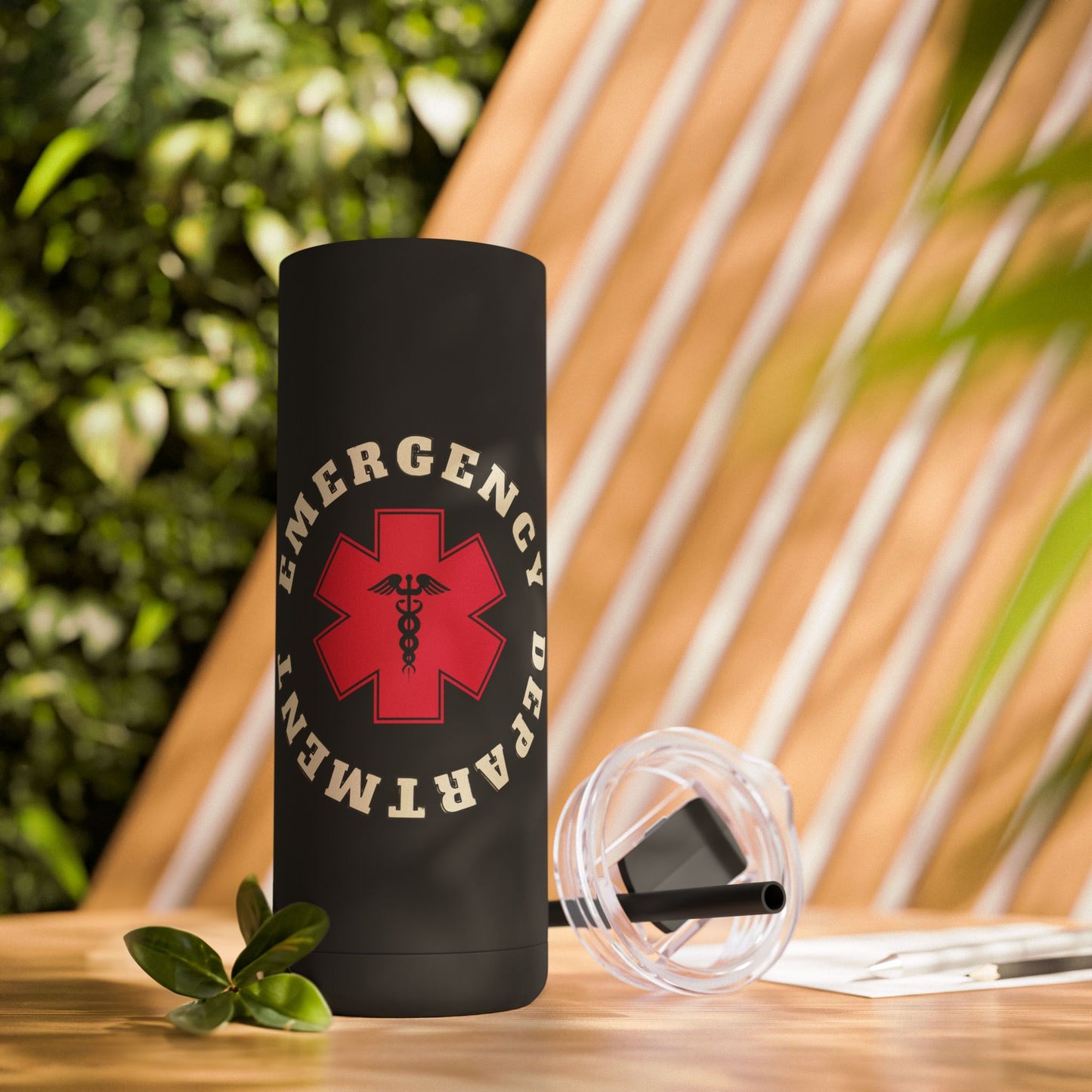 Emergency Department | EMS 20oz Skinny Tumbler - Matte Black