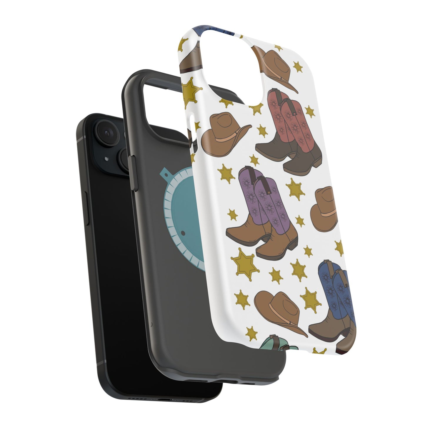 Cowboy Boots Magnetic Tough Case - Durable Phone Protection with Western Flair
