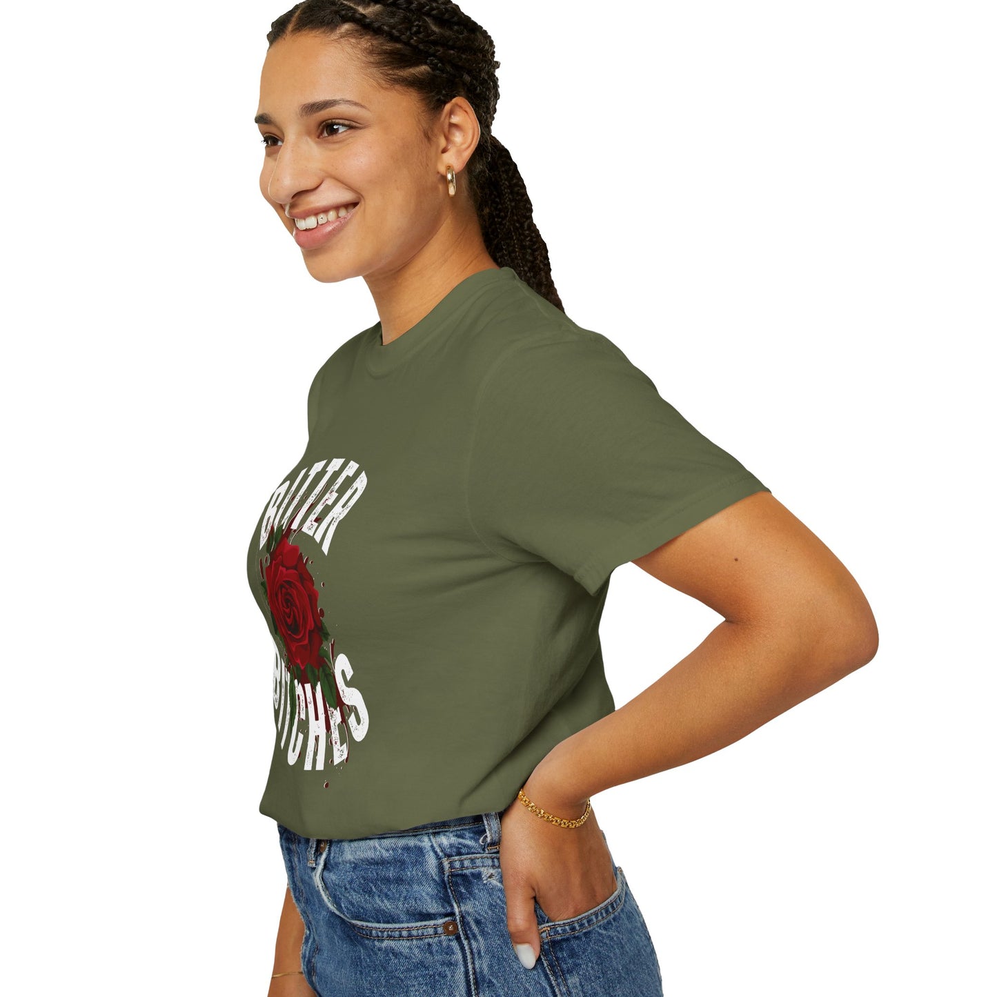 Bitter Bitches T-Shirt, Trendy Rose Graphic Tee, Unisex Apparel Gift, Casual Fashion, Statement Top, Birthday Gift, Gift for Friends