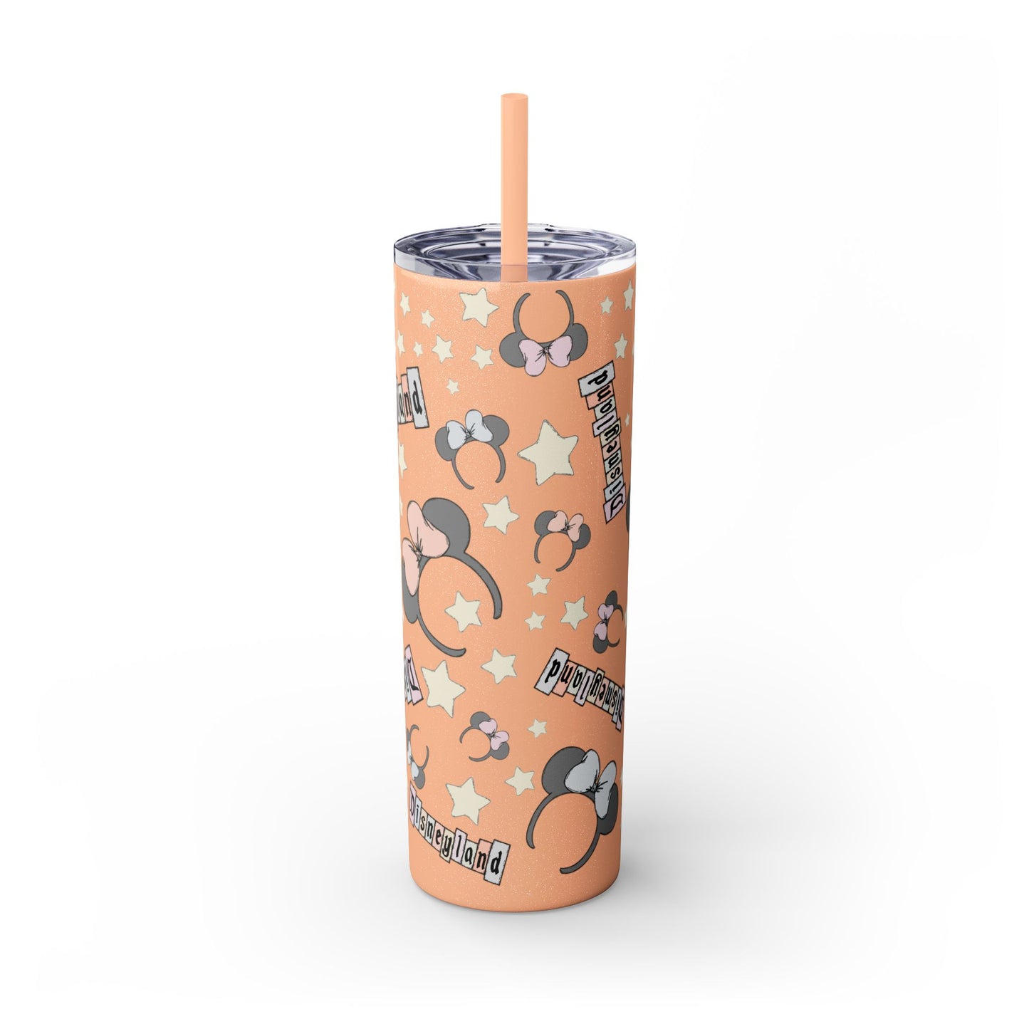Disneyland Skinny Tumbler with Straw - 20oz - Cute Mickey Mouse Design for Theme Park Lovers