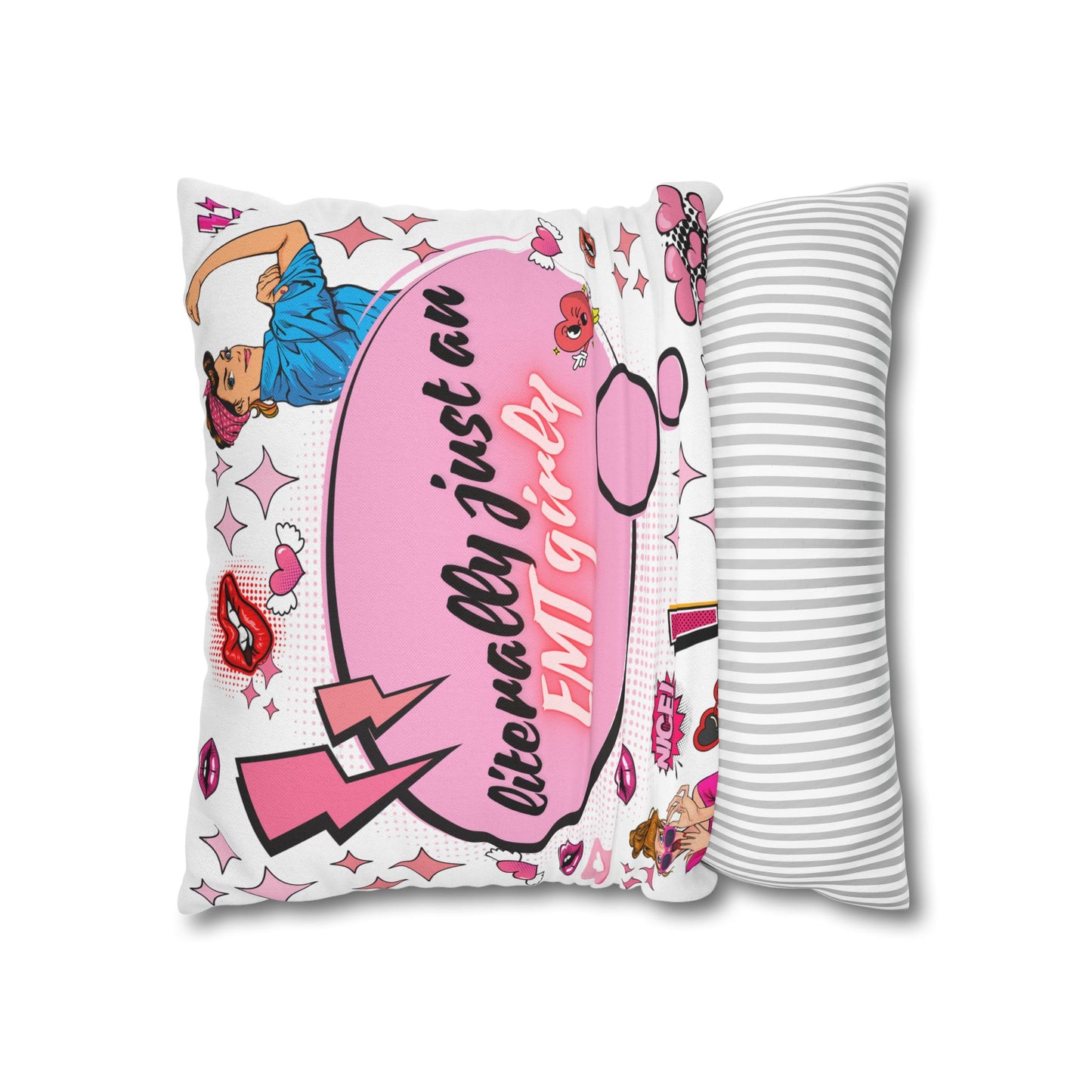 Literally Just an EMT Girly Pillowcase, Fun Decor, Gift for EMTs, Hospital Decor, Nursing Home Accent, Quirky Home Decor