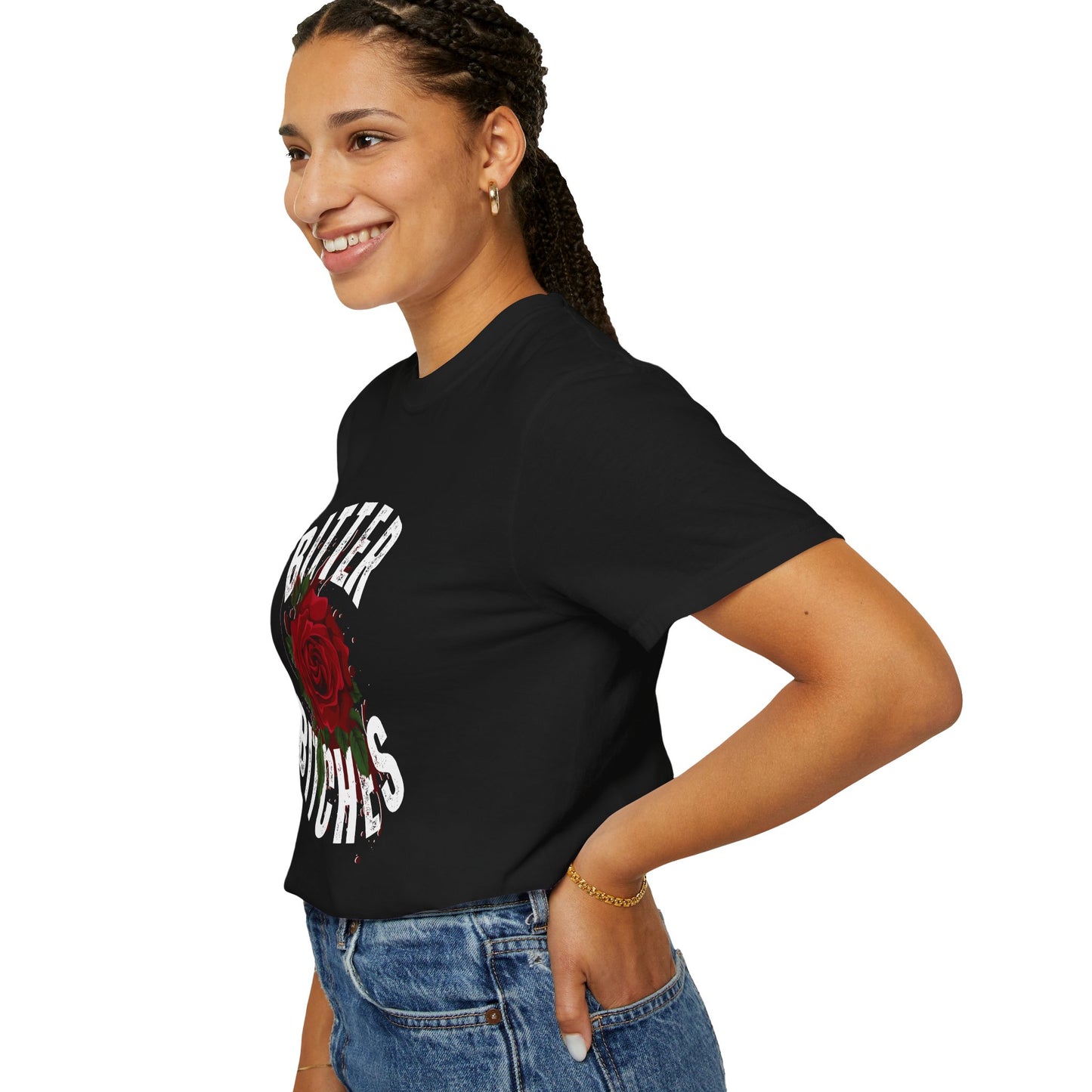 Bitter Bitches T-Shirt, Trendy Rose Graphic Tee, Unisex Apparel Gift, Casual Fashion, Statement Top, Birthday Gift, Gift for Friends