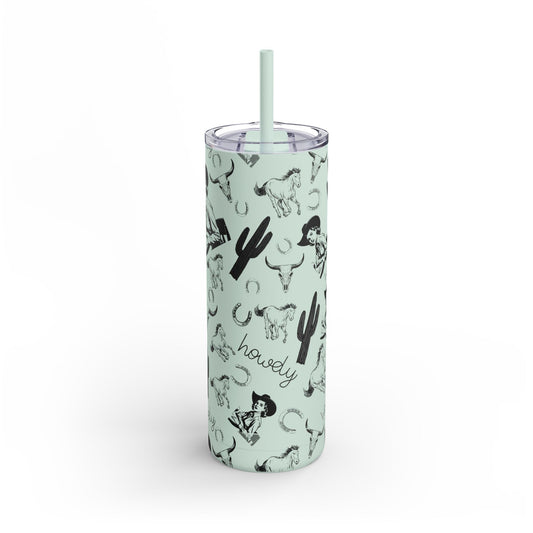 Stylish Cowgirl Tumbler - 20oz Travel Mug, Western Decor Drinkware, Gift for Rodeo Lovers, Unique Cactus Cup, Summer Accessory