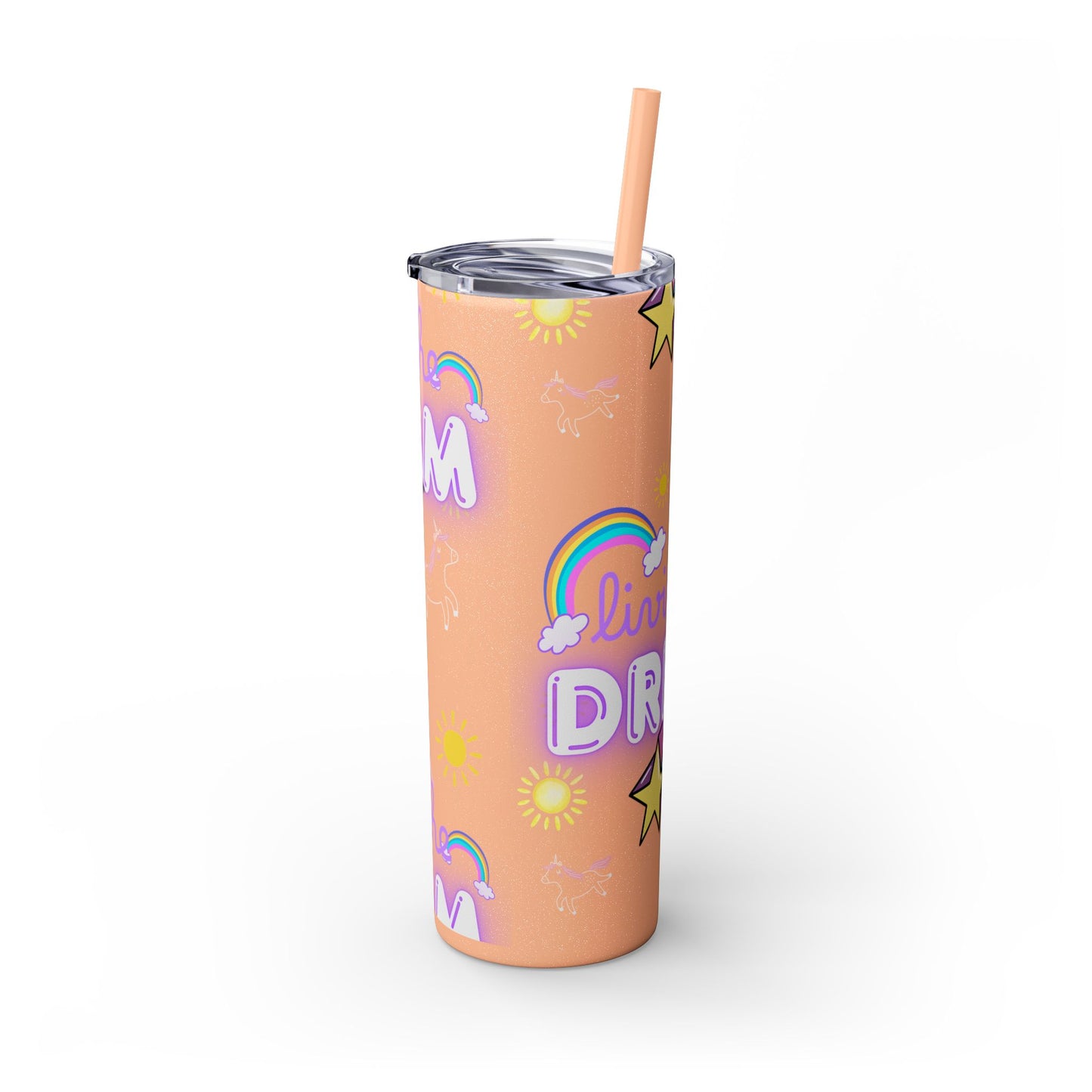 Living the Dream Skinny Tumbler with Straw - 20oz Inspirational Drinkware funny gift for nurses, EMT’s, paramedics, teachers