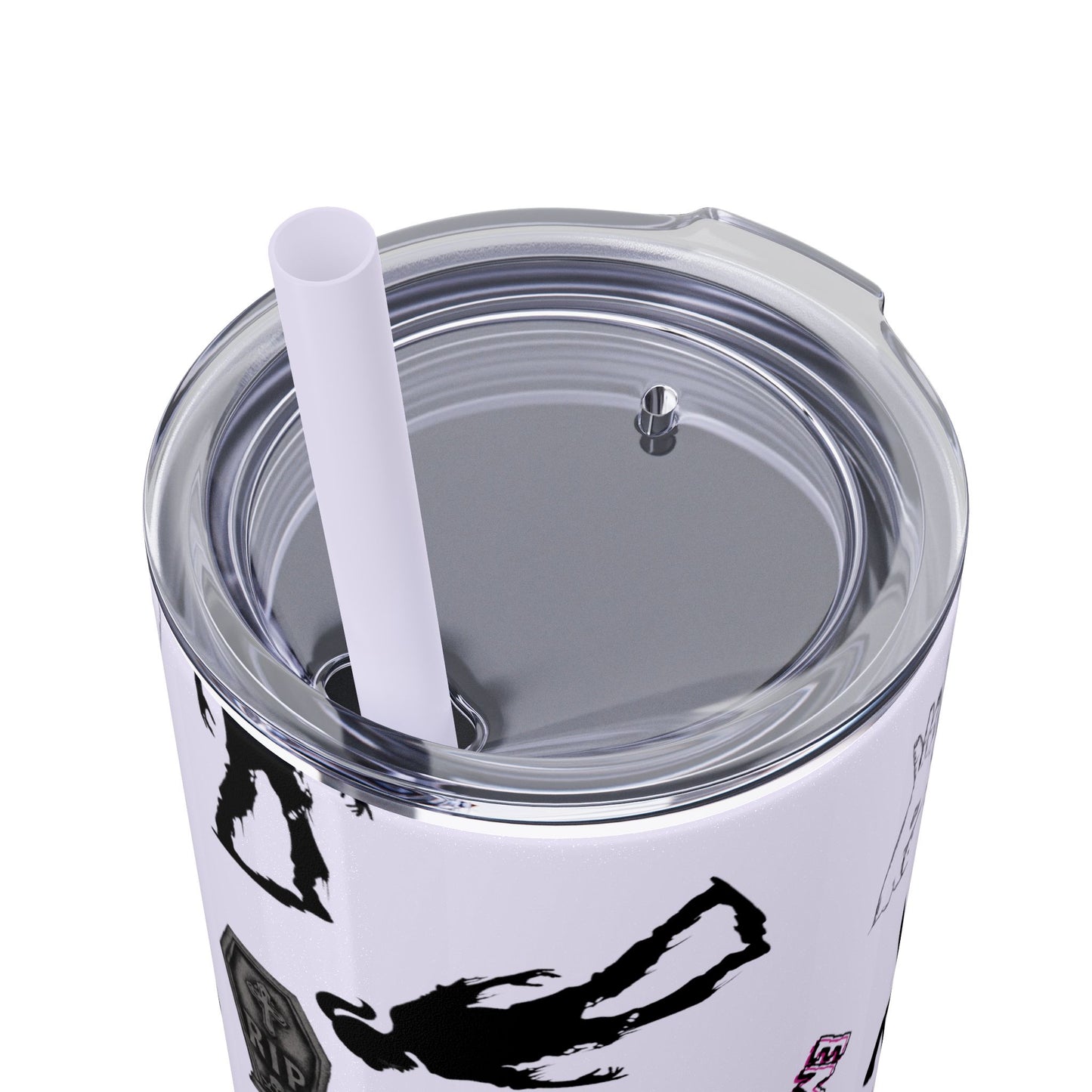EMS Barbie Skinny Tumbler with Straw | EMS Travel Cup | zombie Drinkware| EMT Gift |Horror Movie Lover Cup