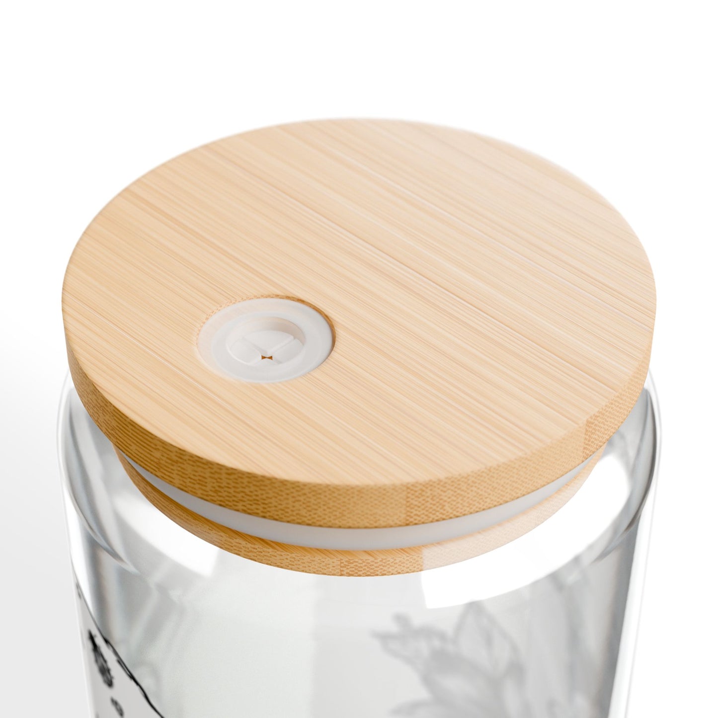 Mushroom Themed Eco-Friendly 16oz Sipper Glass with Floral Design