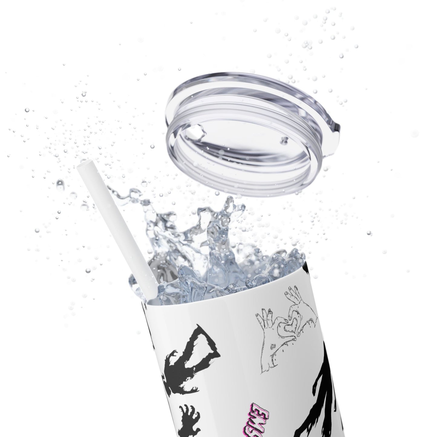 EMS Barbie Skinny Tumbler with Straw | EMS Travel Cup | zombie Drinkware| EMT Gift |Horror Movie Lover Cup