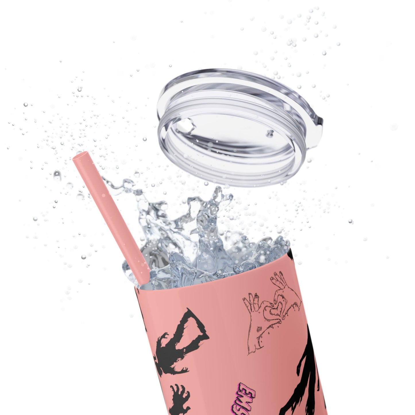 EMS Barbie Skinny Tumbler with Straw | EMS Travel Cup | zombie Drinkware| EMT Gift |Horror Movie Lover Cup