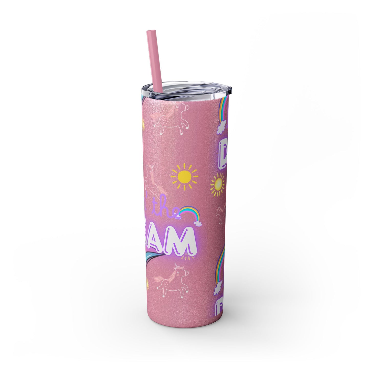 Living the Dream Skinny Tumbler with Straw - 20oz Inspirational Drinkware funny gift for nurses, EMT’s, paramedics, teachers