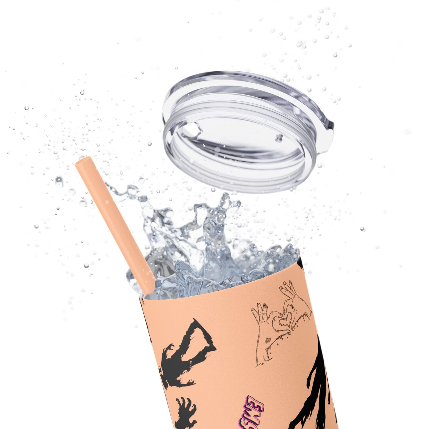 EMS Barbie Skinny Tumbler with Straw | EMS Travel Cup | zombie Drinkware| EMT Gift |Horror Movie Lover Cup