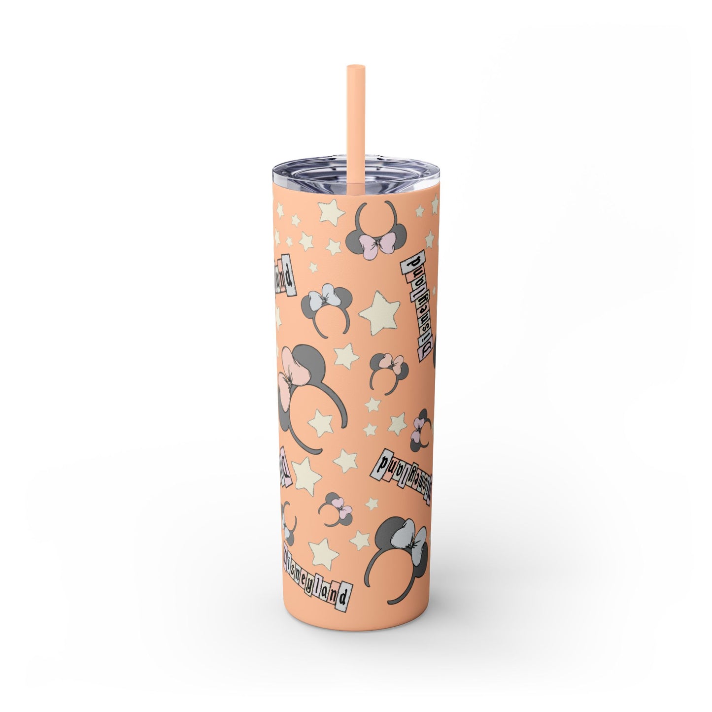 Disneyland Skinny Tumbler with Straw - 20oz - Cute Mickey Mouse Design for Theme Park Lovers