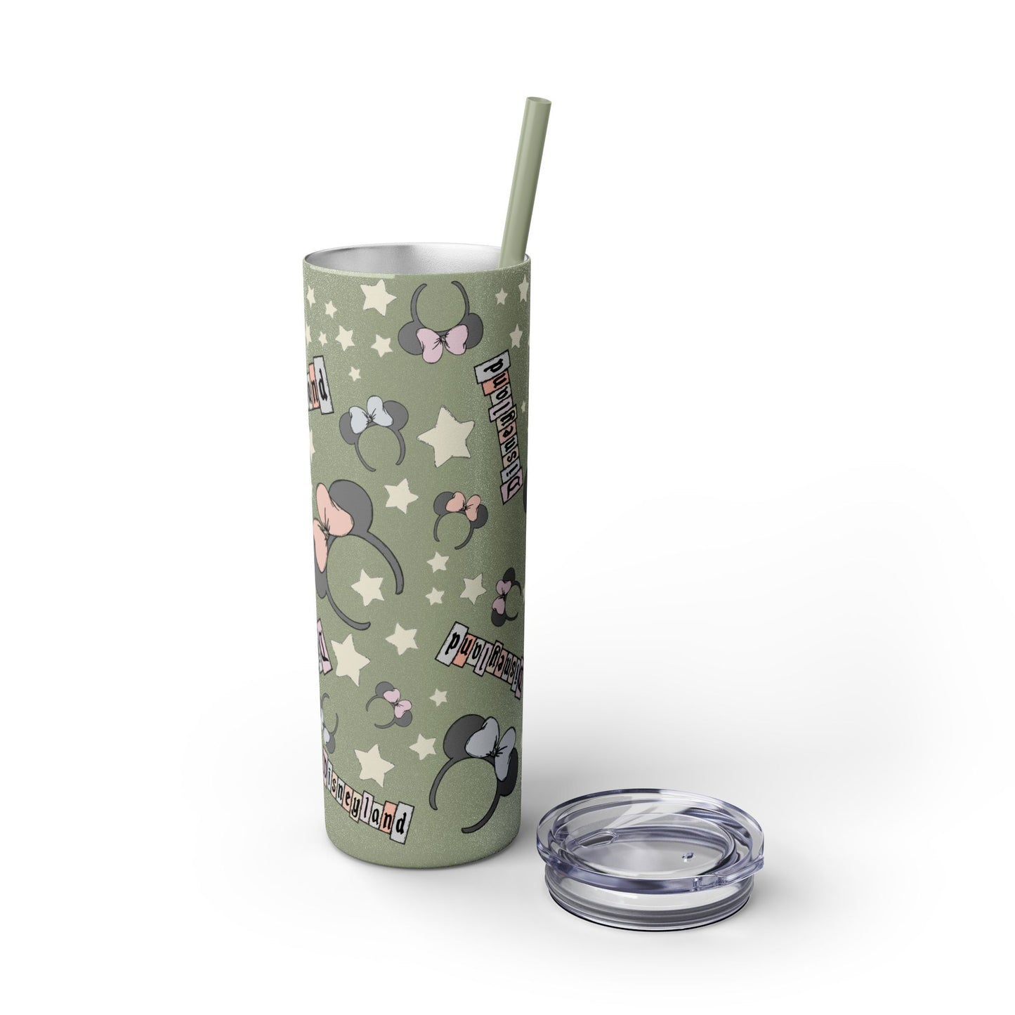 Disneyland Skinny Tumbler with Straw - 20oz - Cute Mickey Mouse Design for Theme Park Lovers