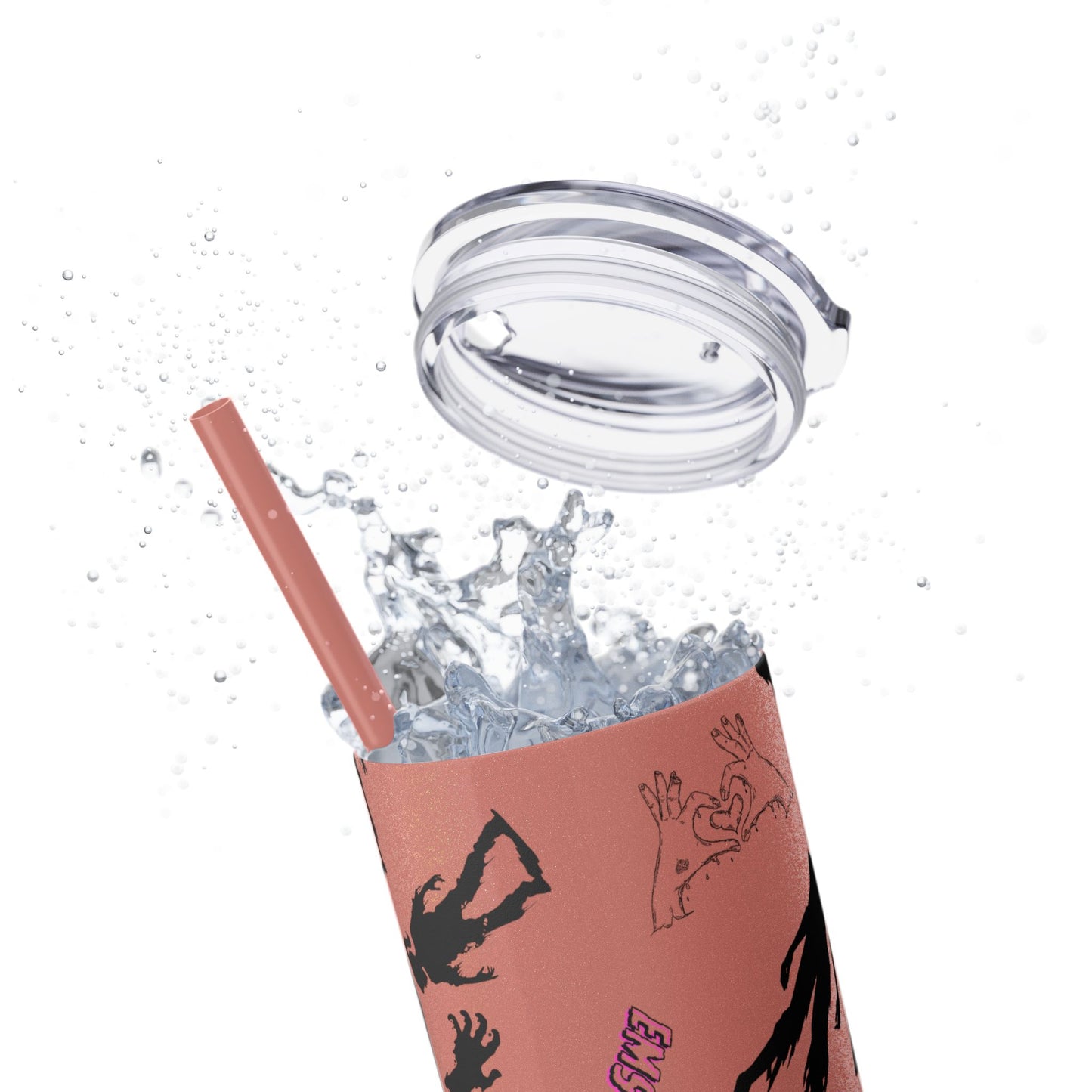 EMS Barbie Skinny Tumbler with Straw | EMS Travel Cup | zombie Drinkware| EMT Gift |Horror Movie Lover Cup