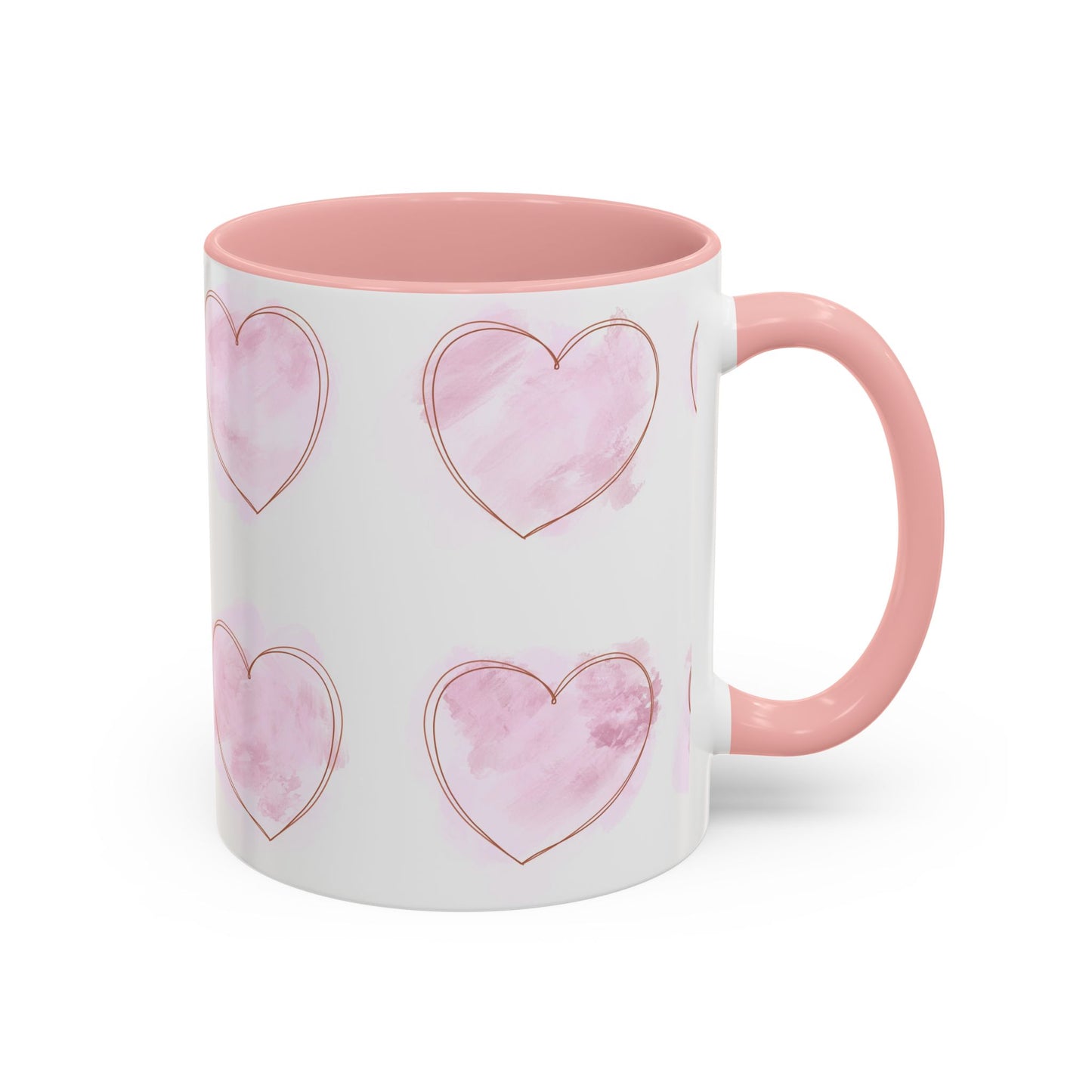 Watercolor Pink Heart Coffee Mug - Perfect for Mother’s Day