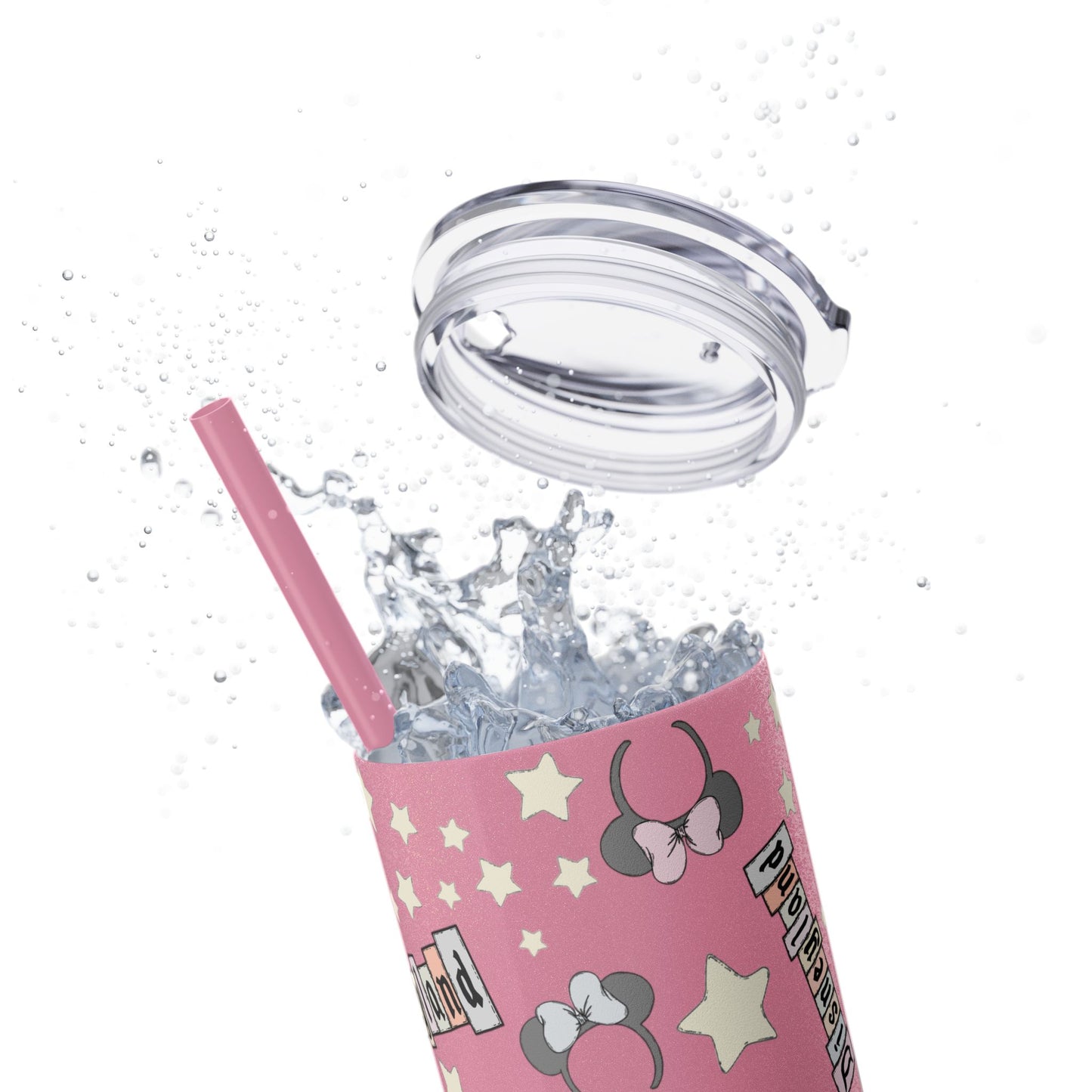 Disneyland Skinny Tumbler with Straw - 20oz - Cute Mickey Mouse Design for Theme Park Lovers