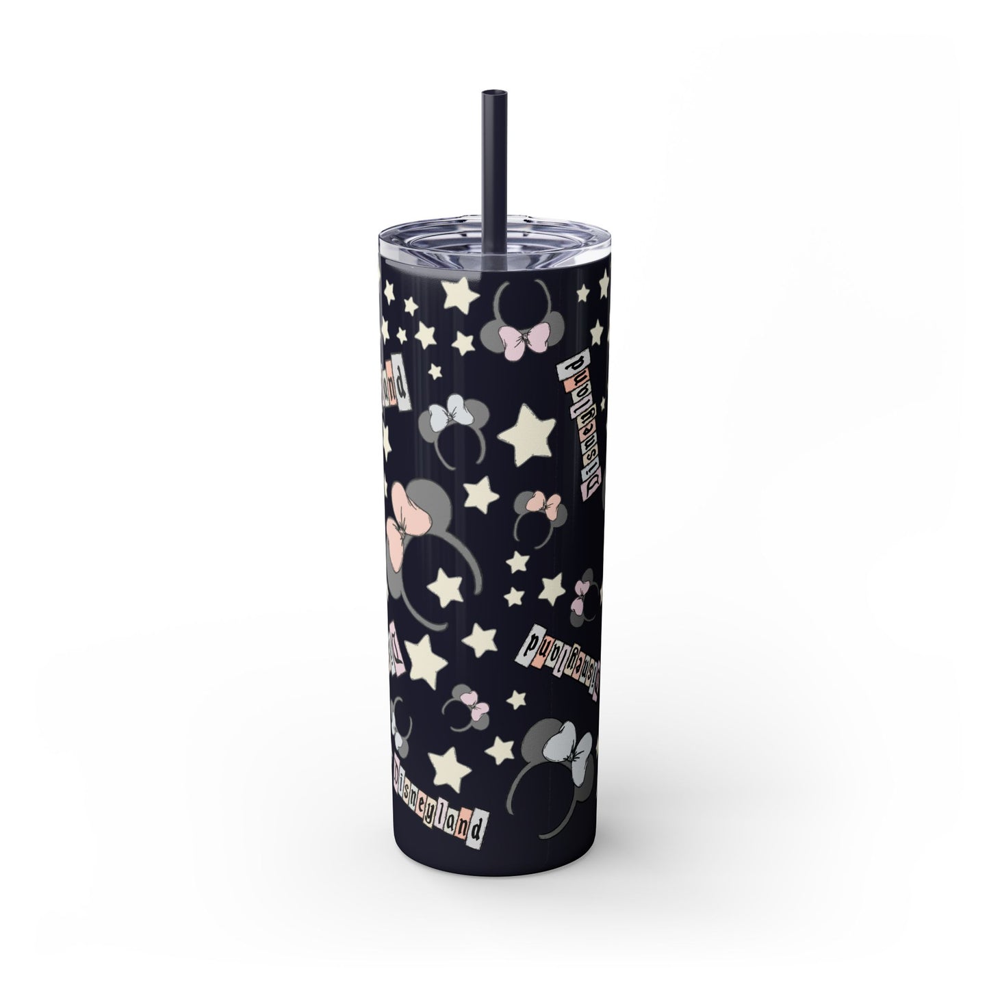 Disneyland Skinny Tumbler with Straw - 20oz - Cute Mickey Mouse Design for Theme Park Lovers