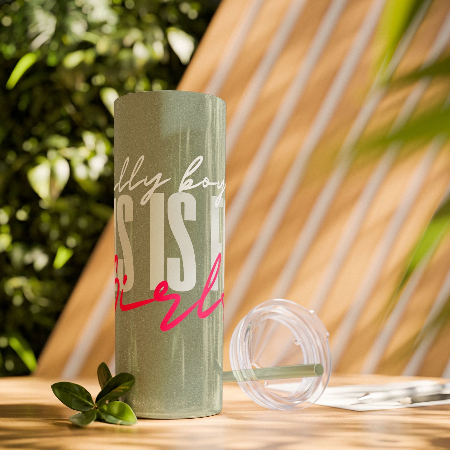 Silly boys EMS is for Girl Skinny Tumbler with Straw - 20oz Travel Cup