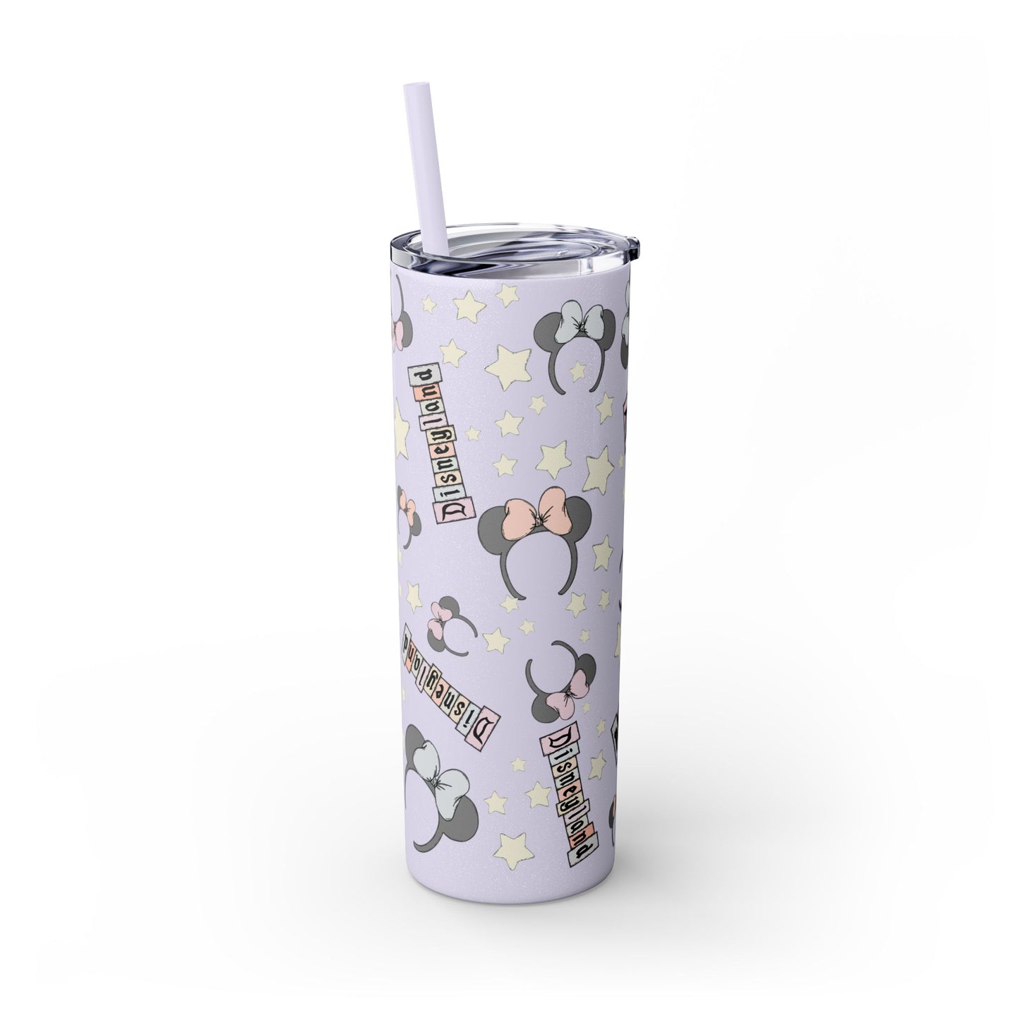 Disneyland Skinny Tumbler with Straw - 20oz - Cute Mickey Mouse Design for Theme Park Lovers