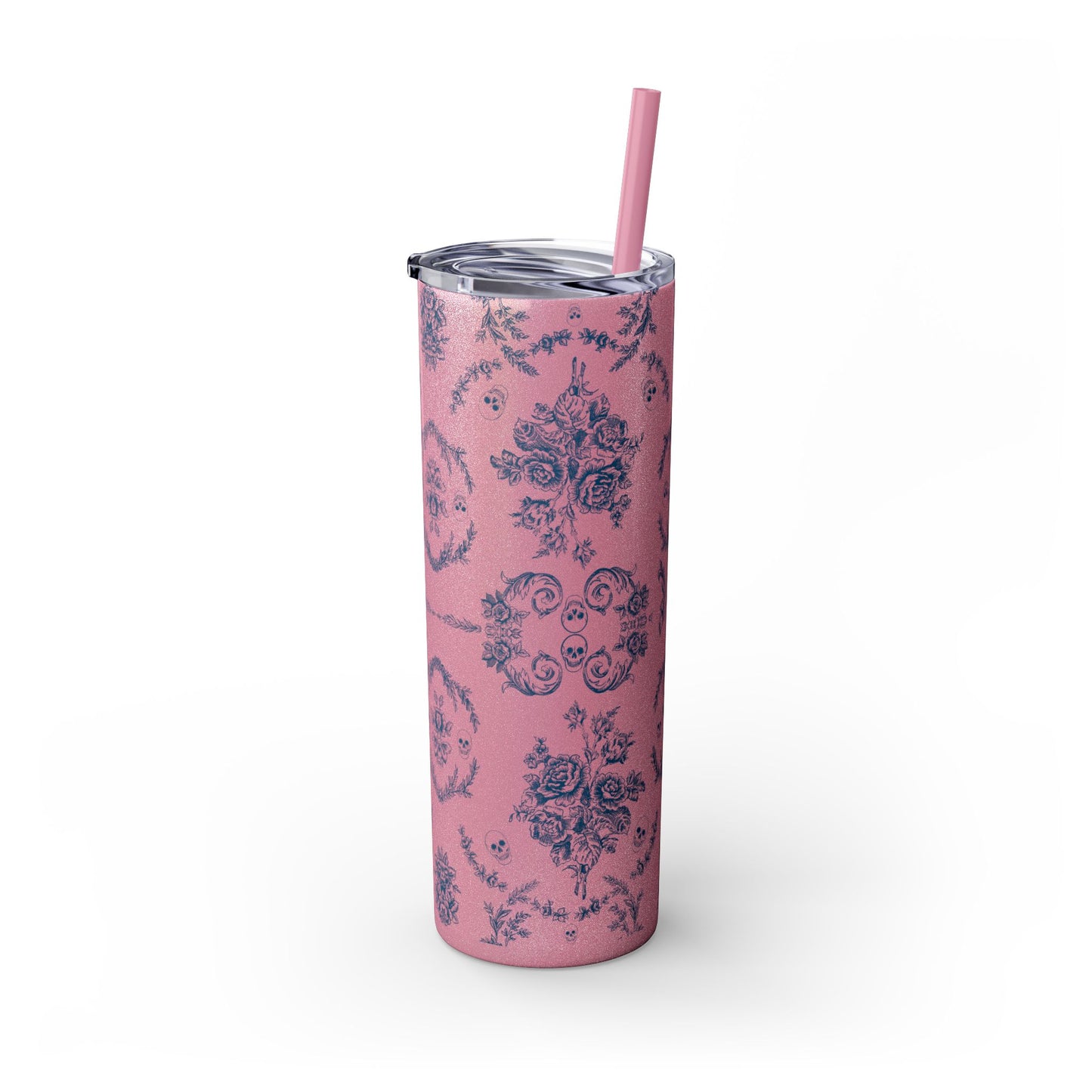 Old Money Halloween Floral Skinny Tumbler with Straw, 20oz | Perfect for Coffee, Tea, Smoothies, Eco-Friendly Drinkware, Gift Idea