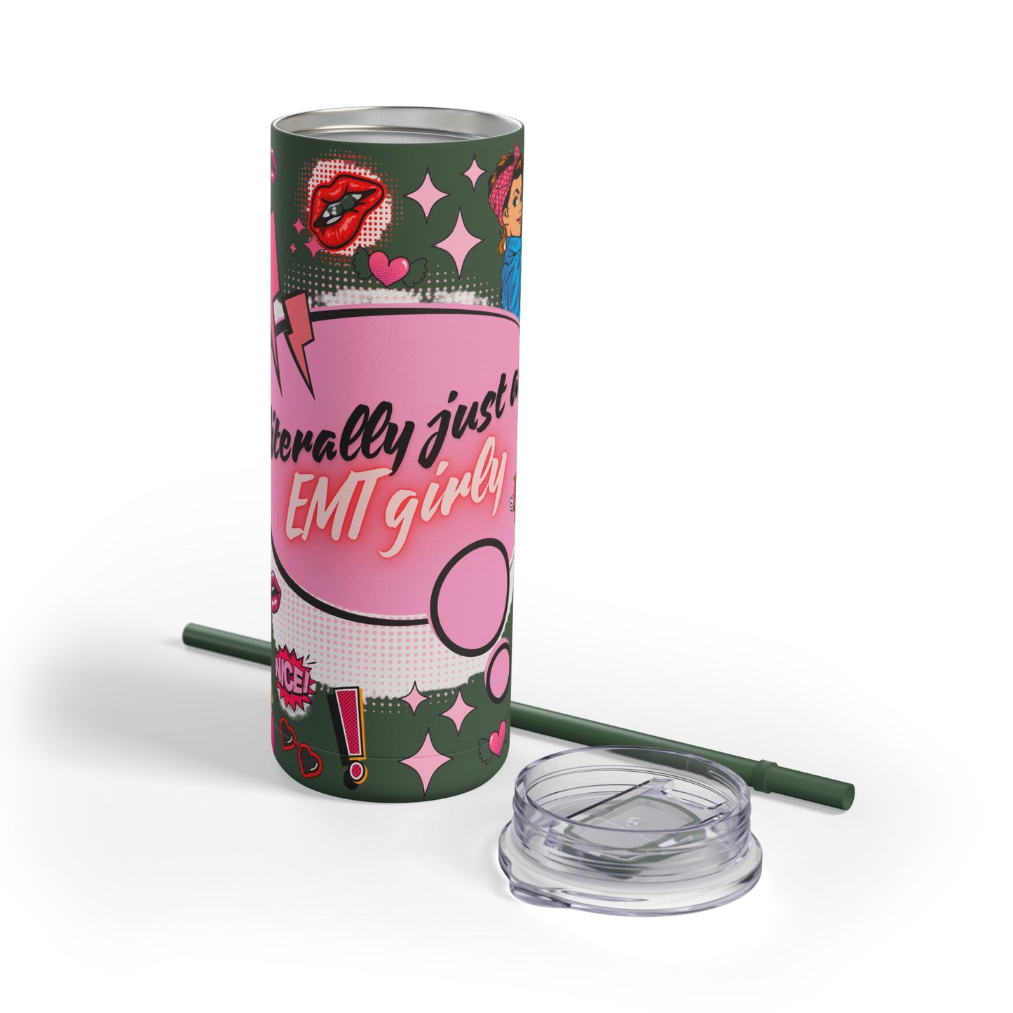 EMT Girly Skinny Tumbler - 20oz Matte Drinkware for Medical Professionals