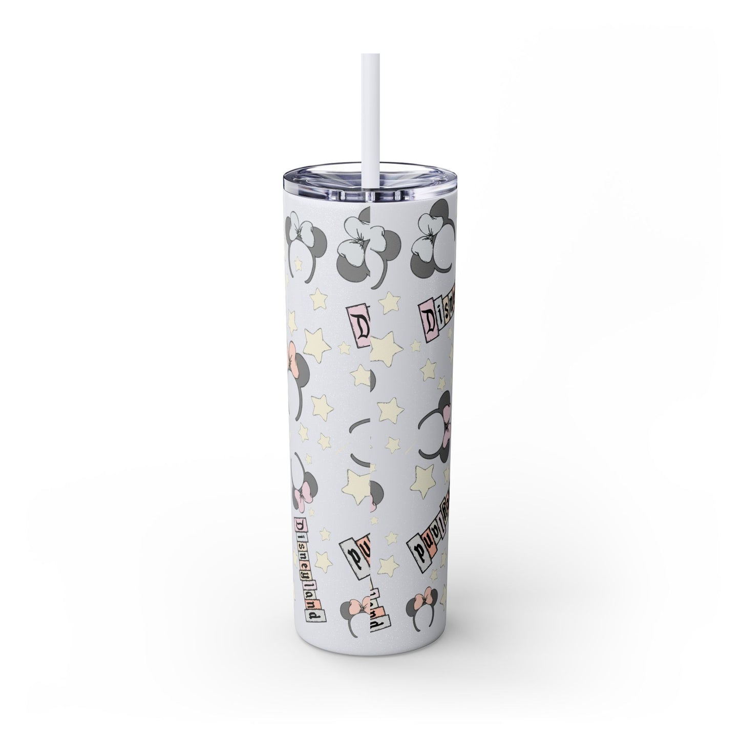 Disneyland Skinny Tumbler with Straw - 20oz - Cute Mickey Mouse Design for Theme Park Lovers