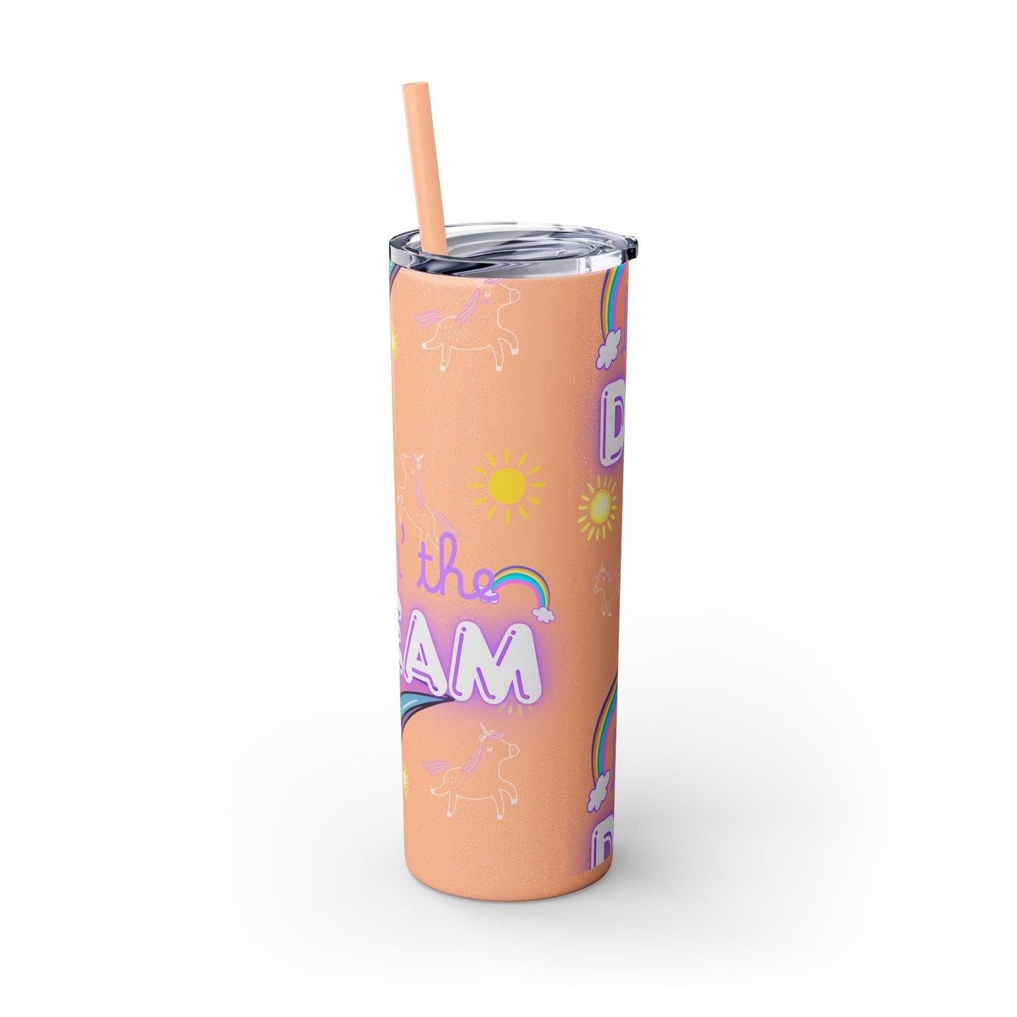 Living the Dream Skinny Tumbler with Straw - 20oz Inspirational Drinkware funny gift for nurses, EMT’s, paramedics, teachers