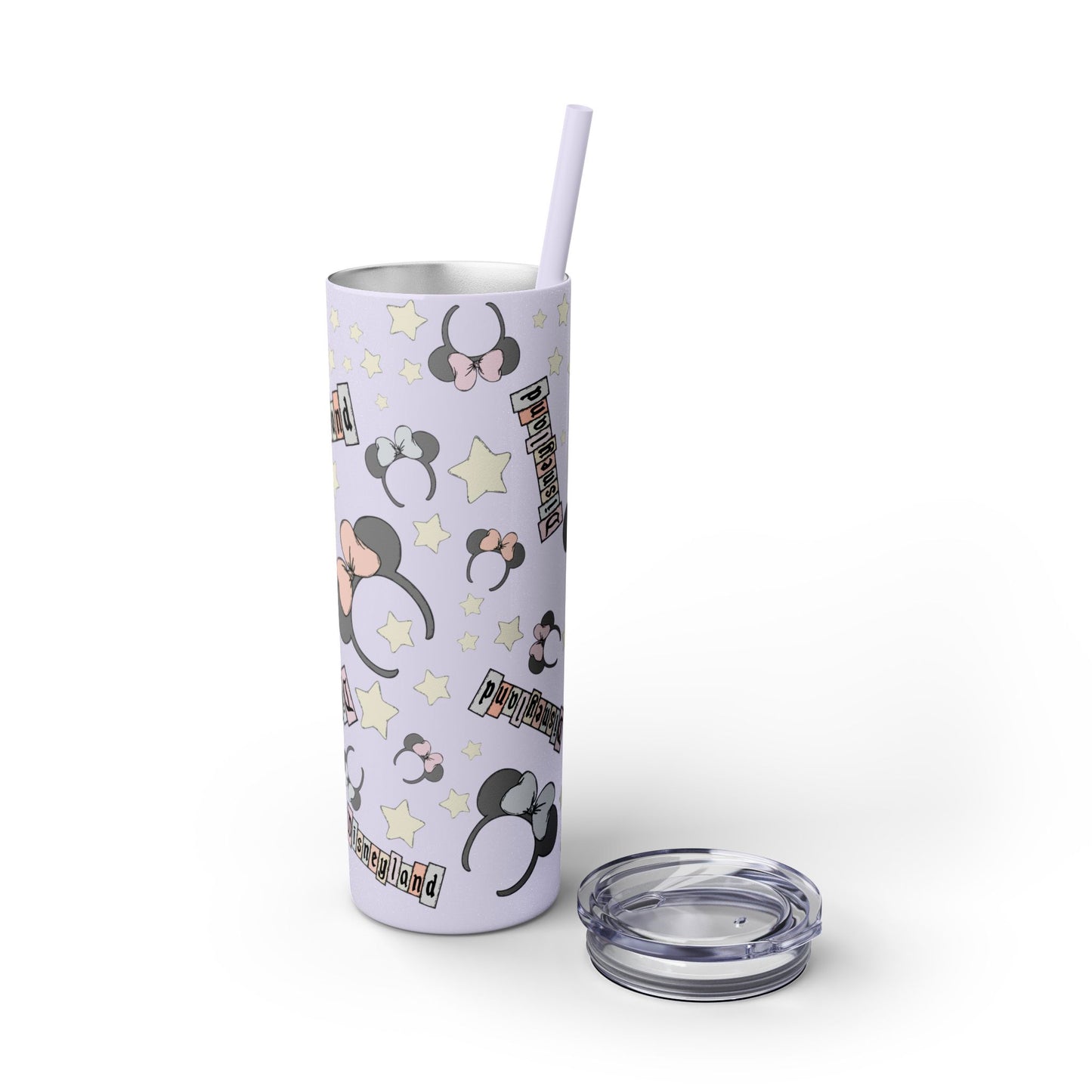 Disneyland Skinny Tumbler with Straw - 20oz - Cute Mickey Mouse Design for Theme Park Lovers