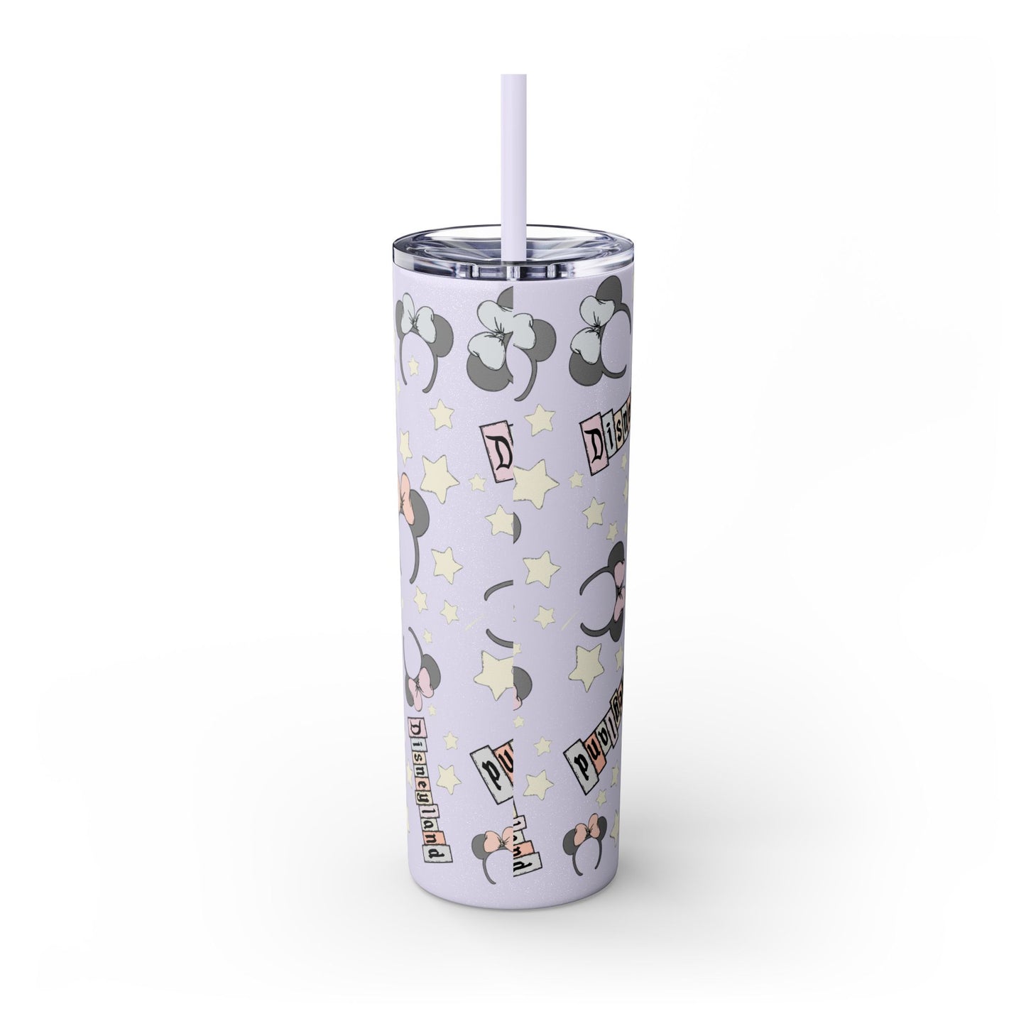 Disneyland Skinny Tumbler with Straw - 20oz - Cute Mickey Mouse Design for Theme Park Lovers
