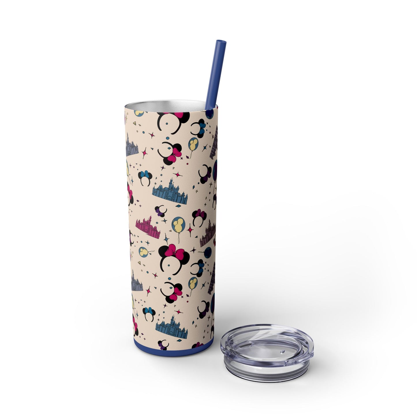Disney-Inspired Skinny Tumbler with Straw - 20oz, Perfect for Magic Moments!