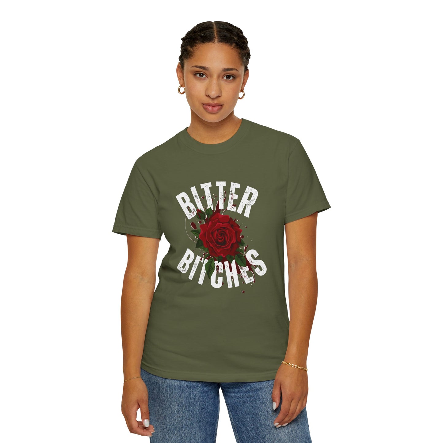 Bitter Bitches T-Shirt, Trendy Rose Graphic Tee, Unisex Apparel Gift, Casual Fashion, Statement Top, Birthday Gift, Gift for Friends