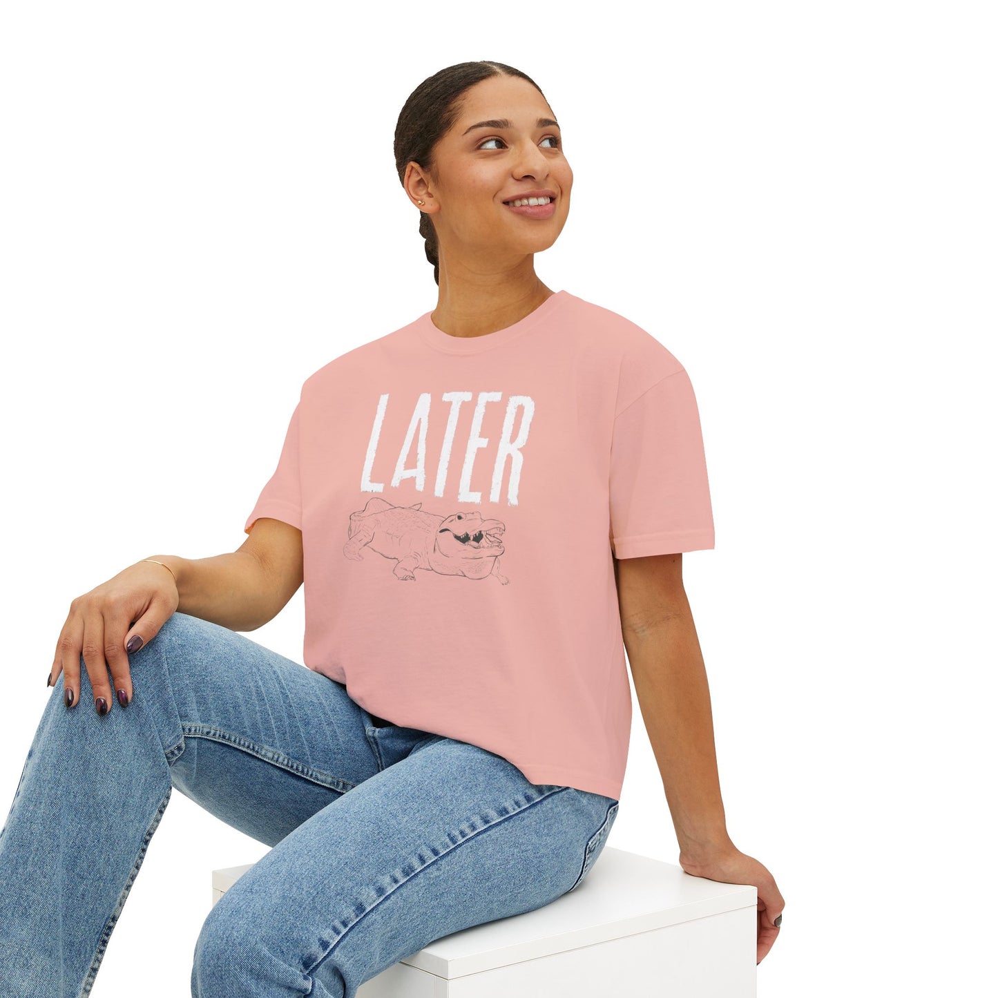 Women's Boxy Tee - 'Later Gator' Casual T-Shirt for Relaxed Vibes