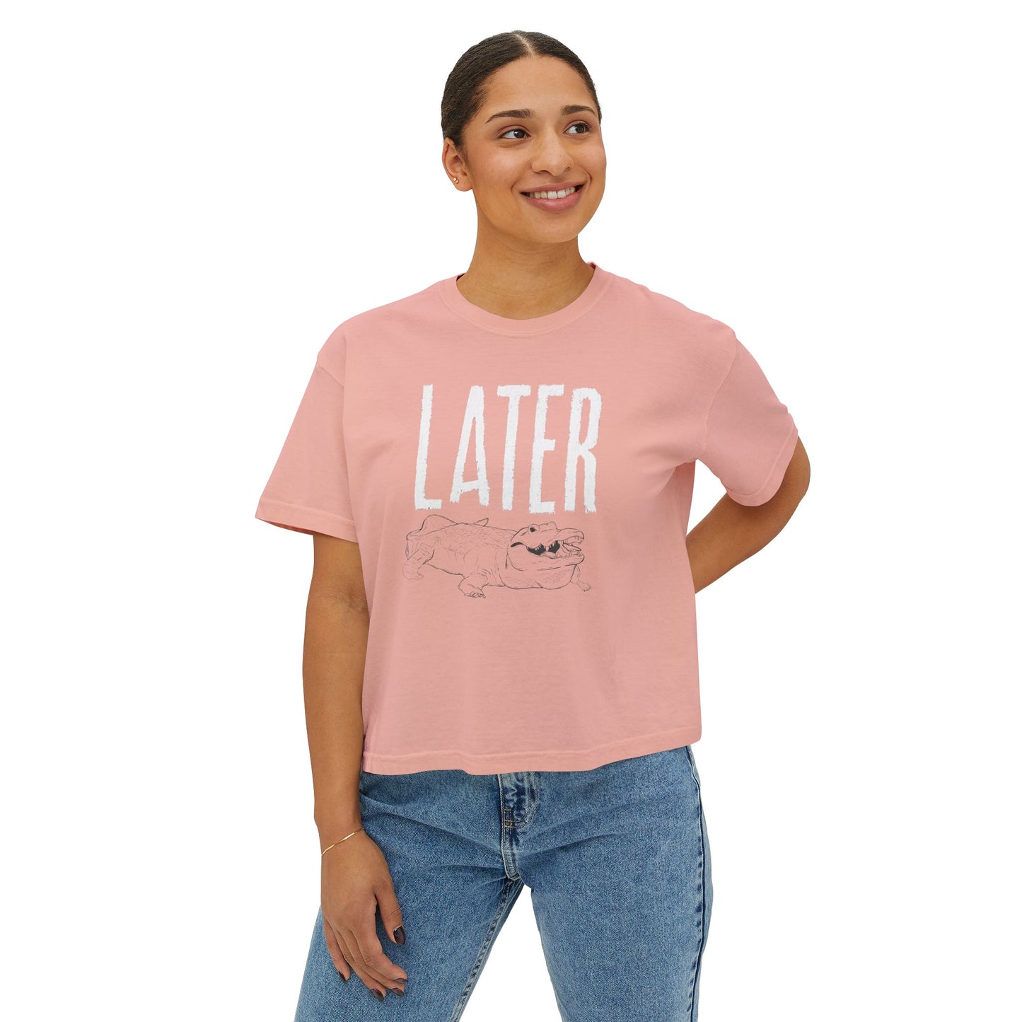 Women's Boxy Tee - 'Later Gator' Casual T-Shirt for Relaxed Vibes