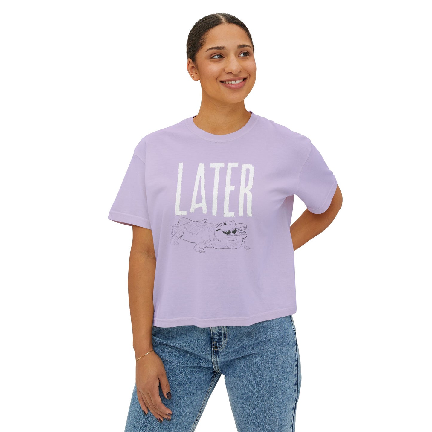 Women's Boxy Tee - 'Later Gator' Casual T-Shirt for Relaxed Vibes