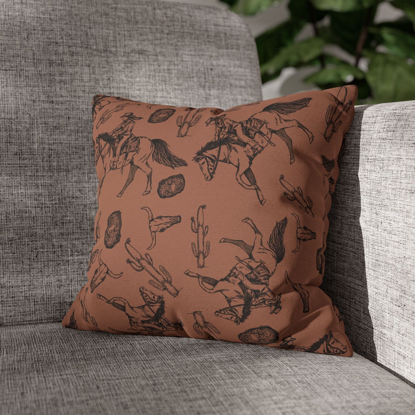 Rustic Cowboy Print Pillowcase – Western Home Decor Accent