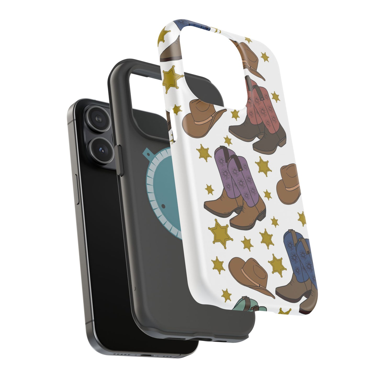 Cowboy Boots Magnetic Tough Case - Durable Phone Protection with Western Flair