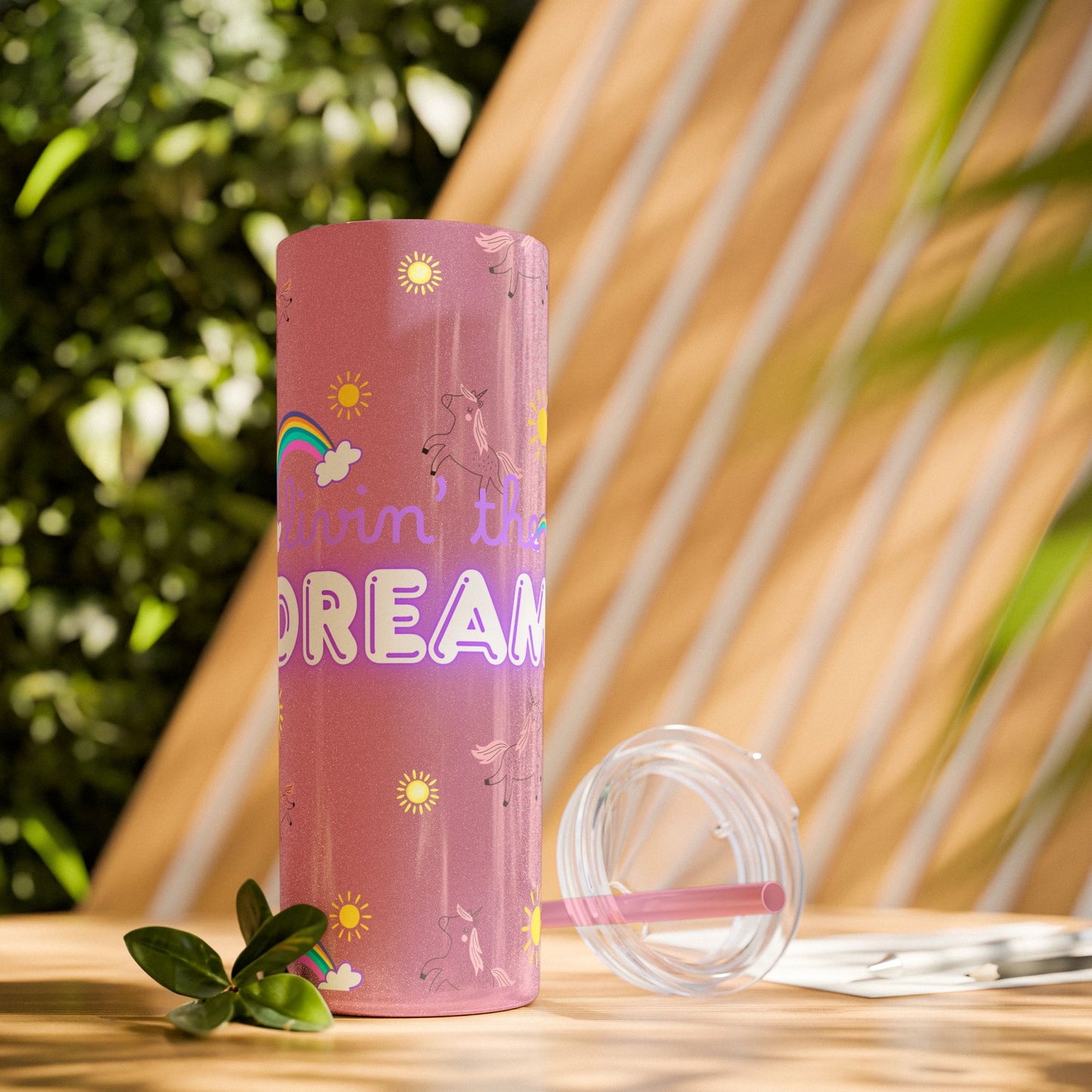 Motivational Unicorn Tumbler - 20oz "Livin' the Dream" funny gift for nurses, EMT’s, paramedics