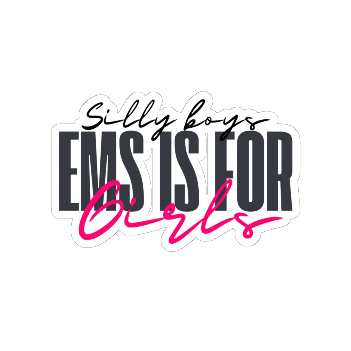Empowering Girls Kiss-Cut Stickers | Silly Boys EMS is for Girls