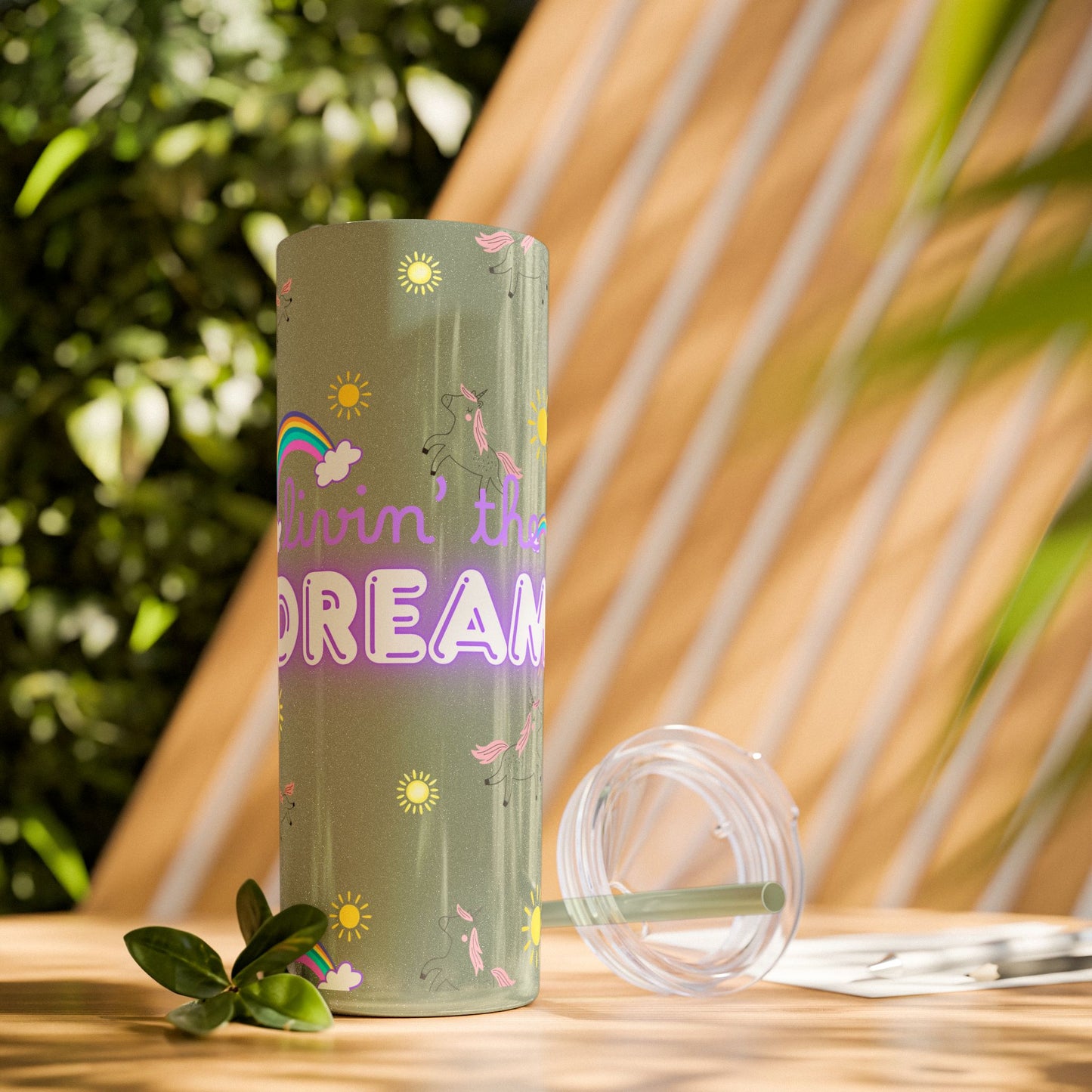 Motivational Unicorn Tumbler - 20oz "Livin' the Dream" funny gift for nurses, EMT’s, paramedics