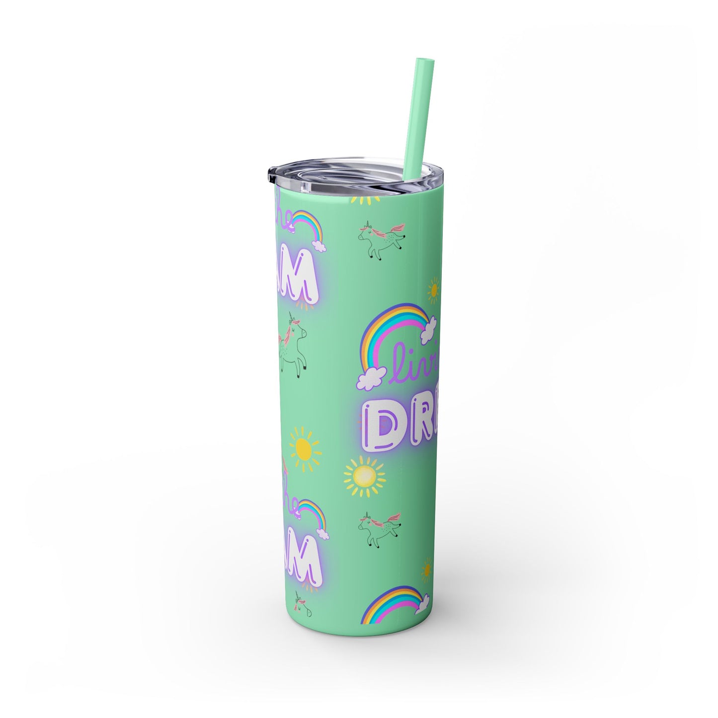 Motivational Unicorn Tumbler - 20oz "Livin' the Dream" funny gift for nurses, EMT’s, paramedics
