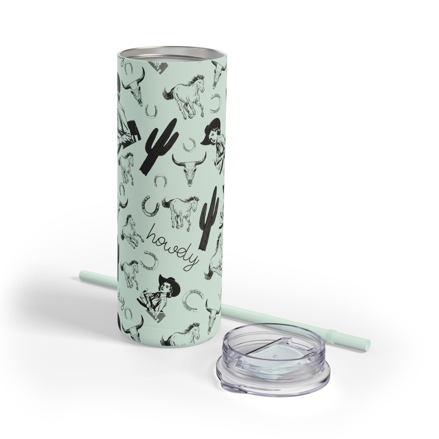 Stylish Cowgirl Tumbler - 20oz Travel Mug, Western Decor Drinkware, Gift for Rodeo Lovers, Unique Cactus Cup, Summer Accessory