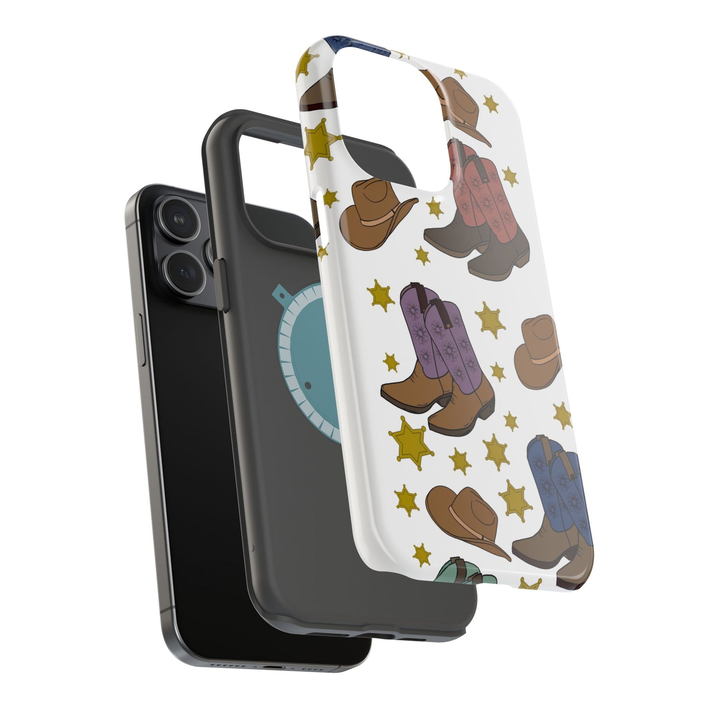 Cowboy Boots Magnetic Tough Case - Durable Phone Protection with Western Flair