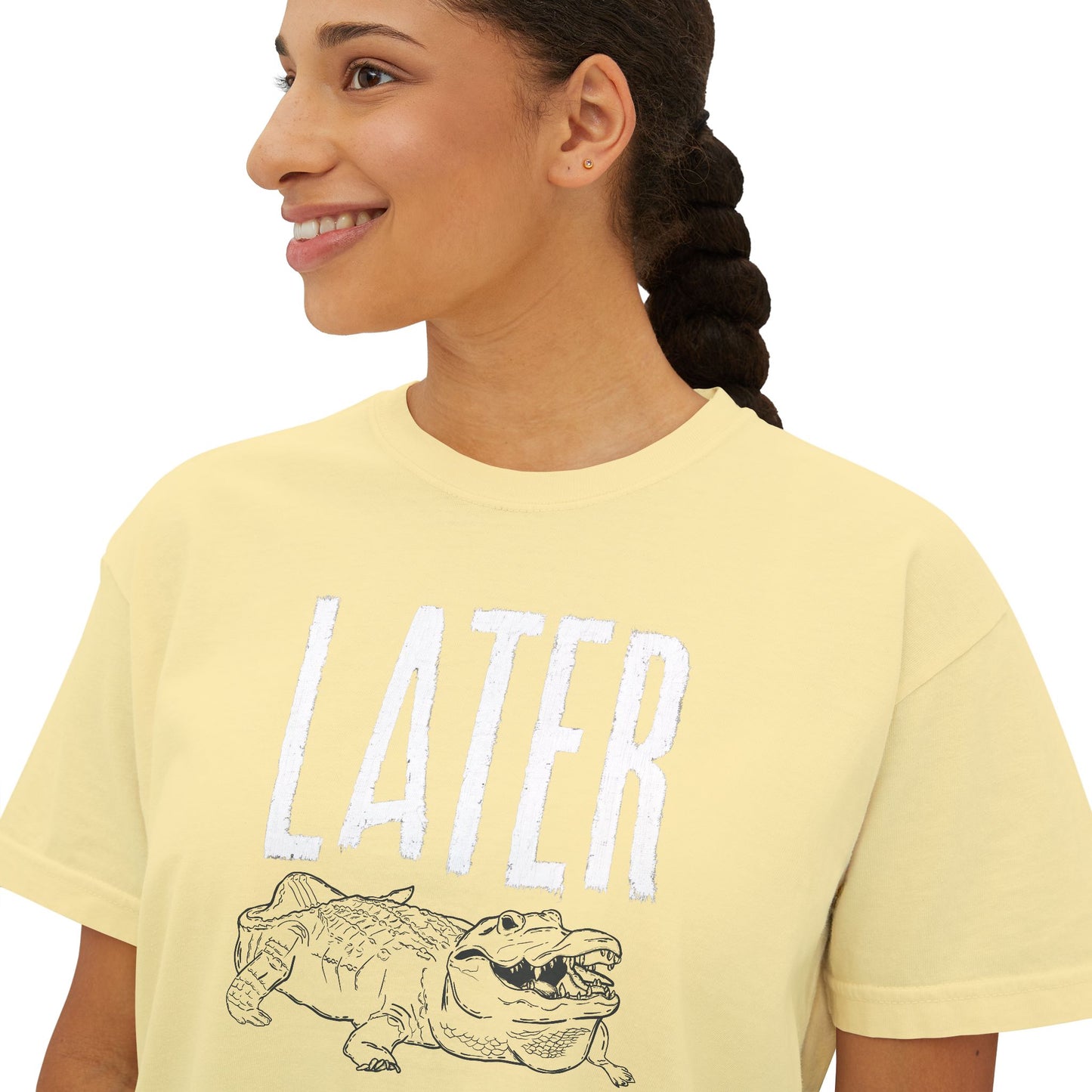 Women's Boxy Tee - 'Later Gator' Casual T-Shirt for Relaxed Vibes