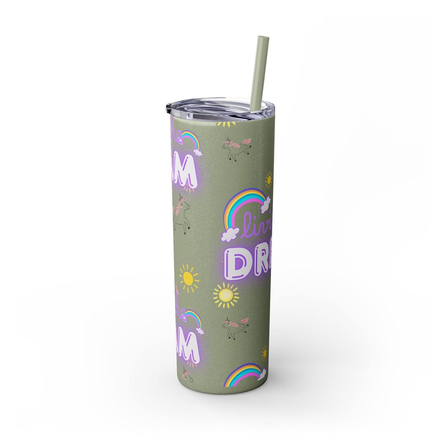 Motivational Unicorn Tumbler - 20oz "Livin' the Dream" funny gift for nurses, EMT’s, paramedics