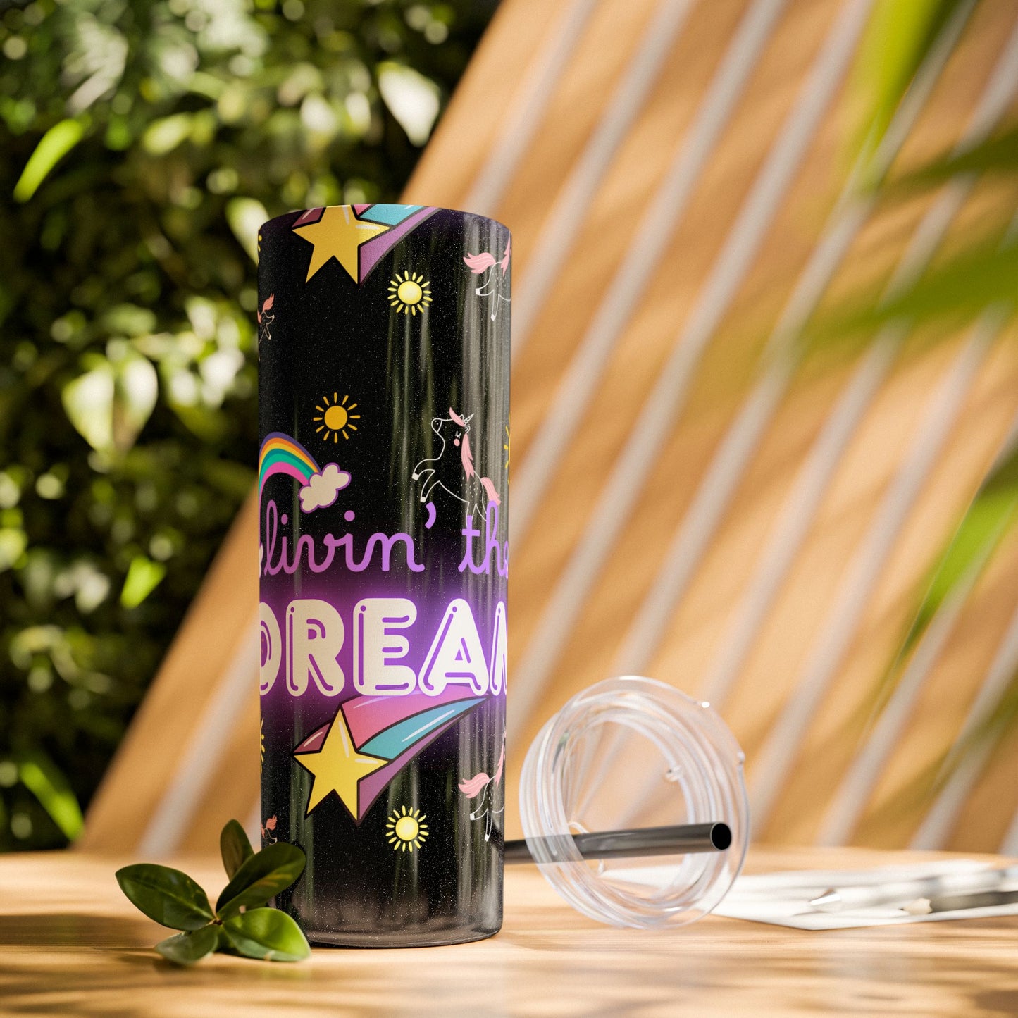 Living the Dream Skinny Tumbler with Straw - 20oz Inspirational Drinkware funny gift for nurses, EMT’s, paramedics, teachers