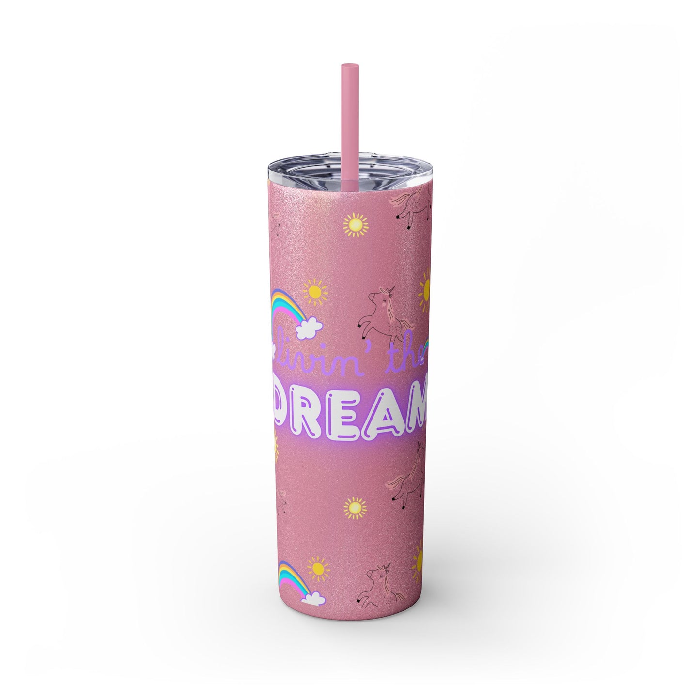 Motivational Unicorn Tumbler - 20oz "Livin' the Dream" funny gift for nurses, EMT’s, paramedics