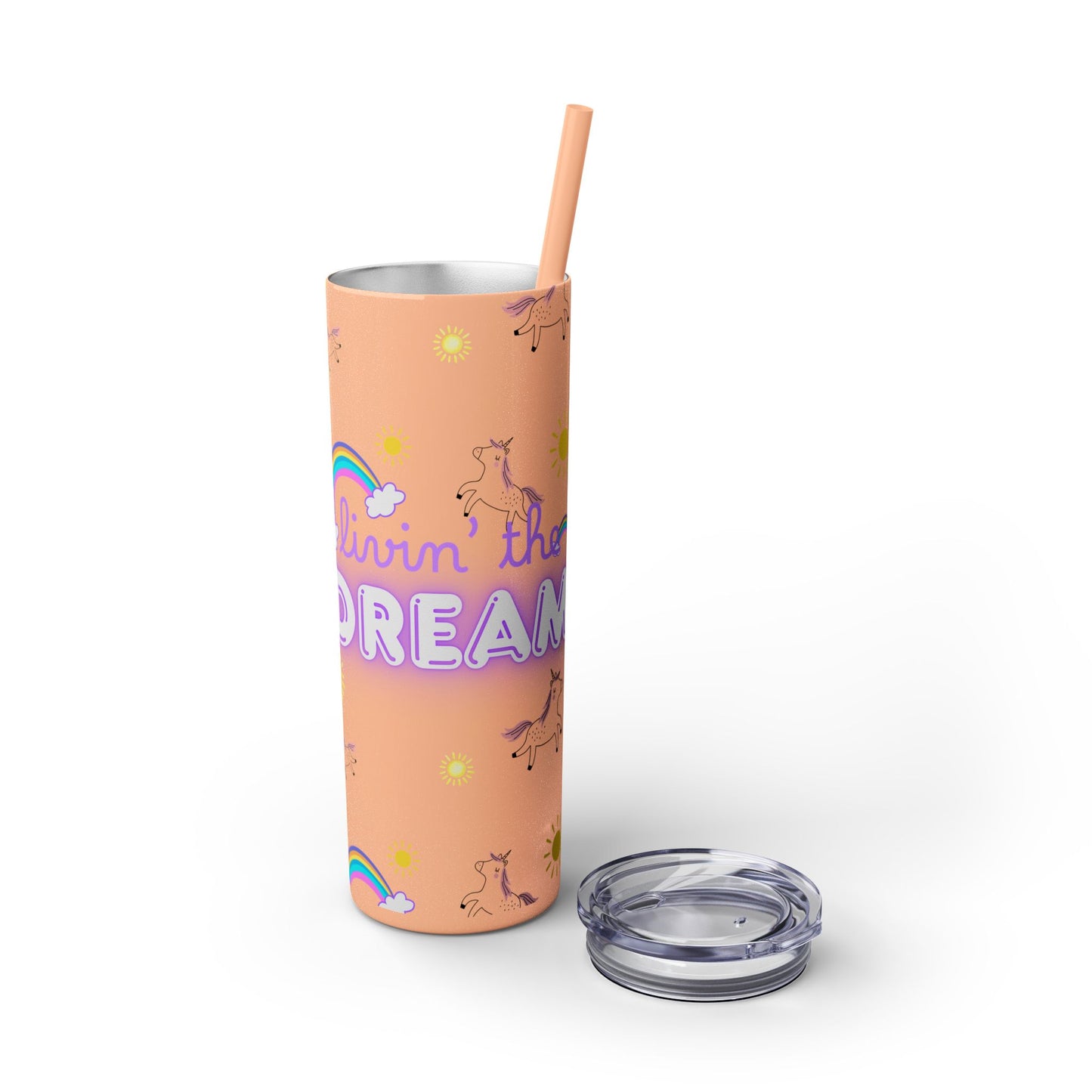 Motivational Unicorn Tumbler - 20oz "Livin' the Dream" funny gift for nurses, EMT’s, paramedics