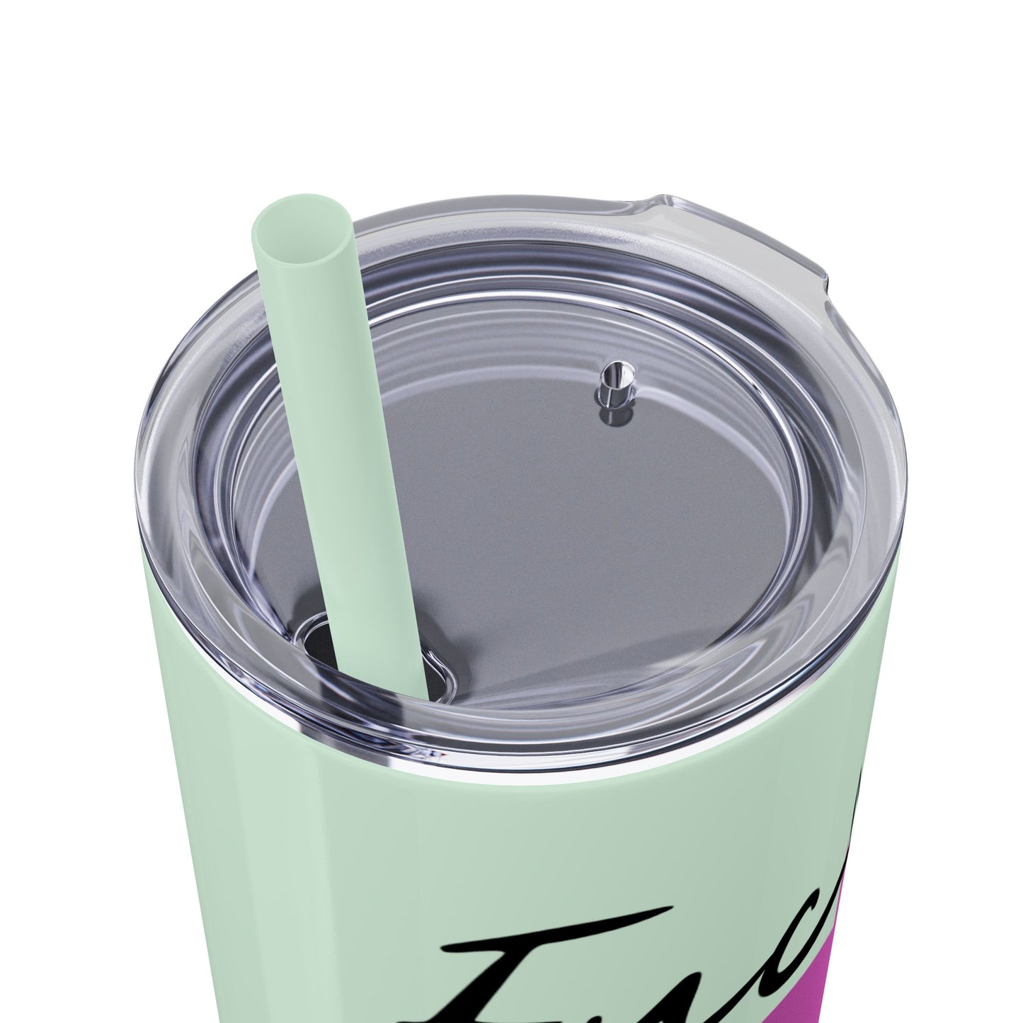 Funny 20oz Skinny Tumbler with Straw - "Fuck You" Design