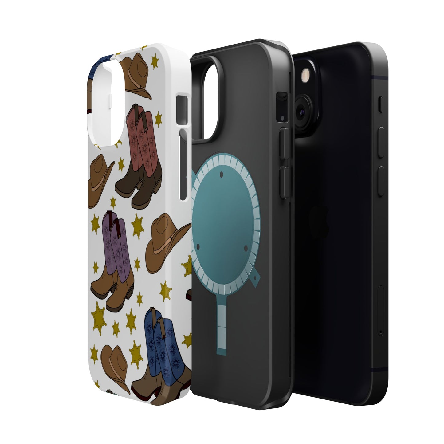 Cowboy Boots Magnetic Tough Case - Durable Phone Protection with Western Flair