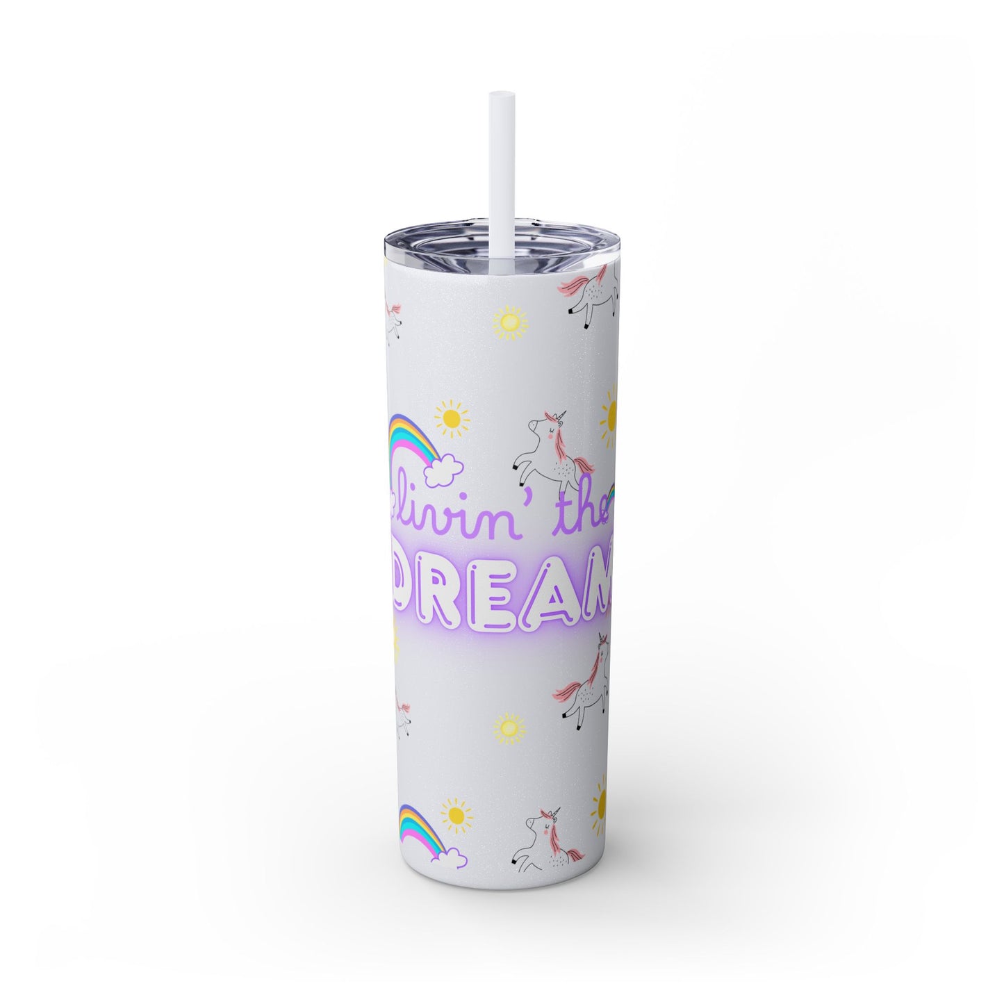 Motivational Unicorn Tumbler - 20oz "Livin' the Dream" funny gift for nurses, EMT’s, paramedics
